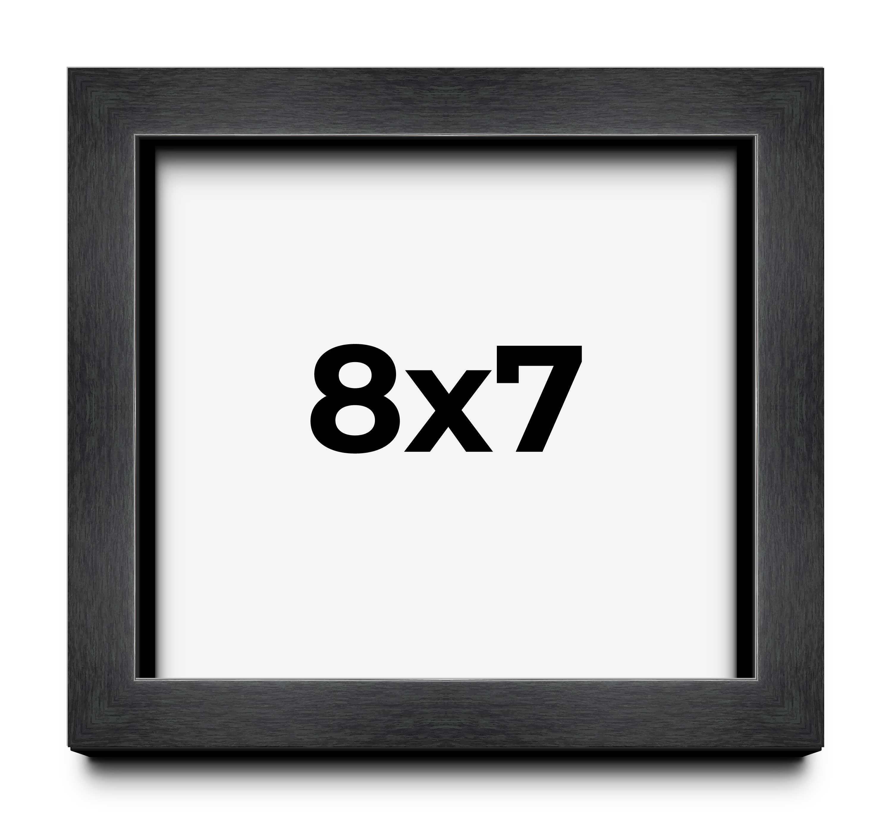 8x7 Frame Black Charcoal Grey Wood Textured Picture Frame | 0.75 Inch Moulding W main product image