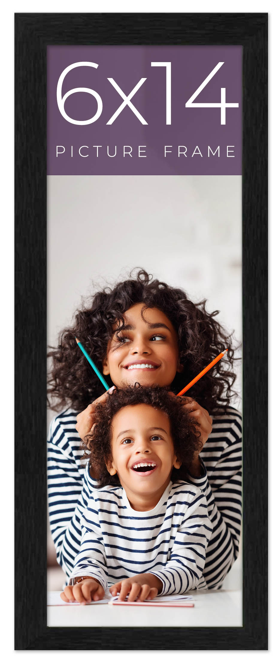 6x14 Frame Black Charcoal Grey Wood Textured Picture Frame | 0.75 Inch Moulding detailed image 10