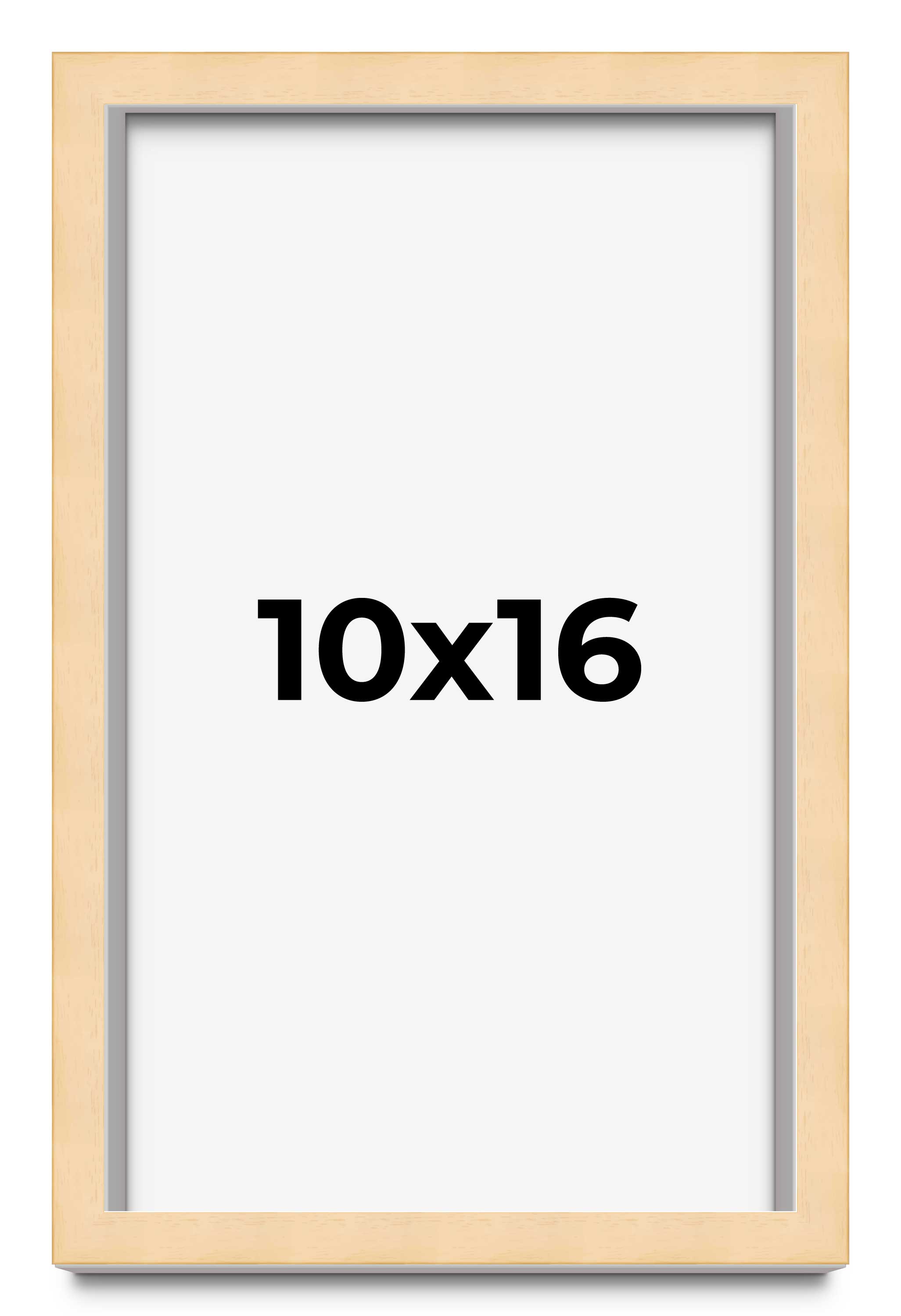 10x16 Frame Beige Real Wood Picture Frame Width 0.75 inches | Interior Frame Dep main product image