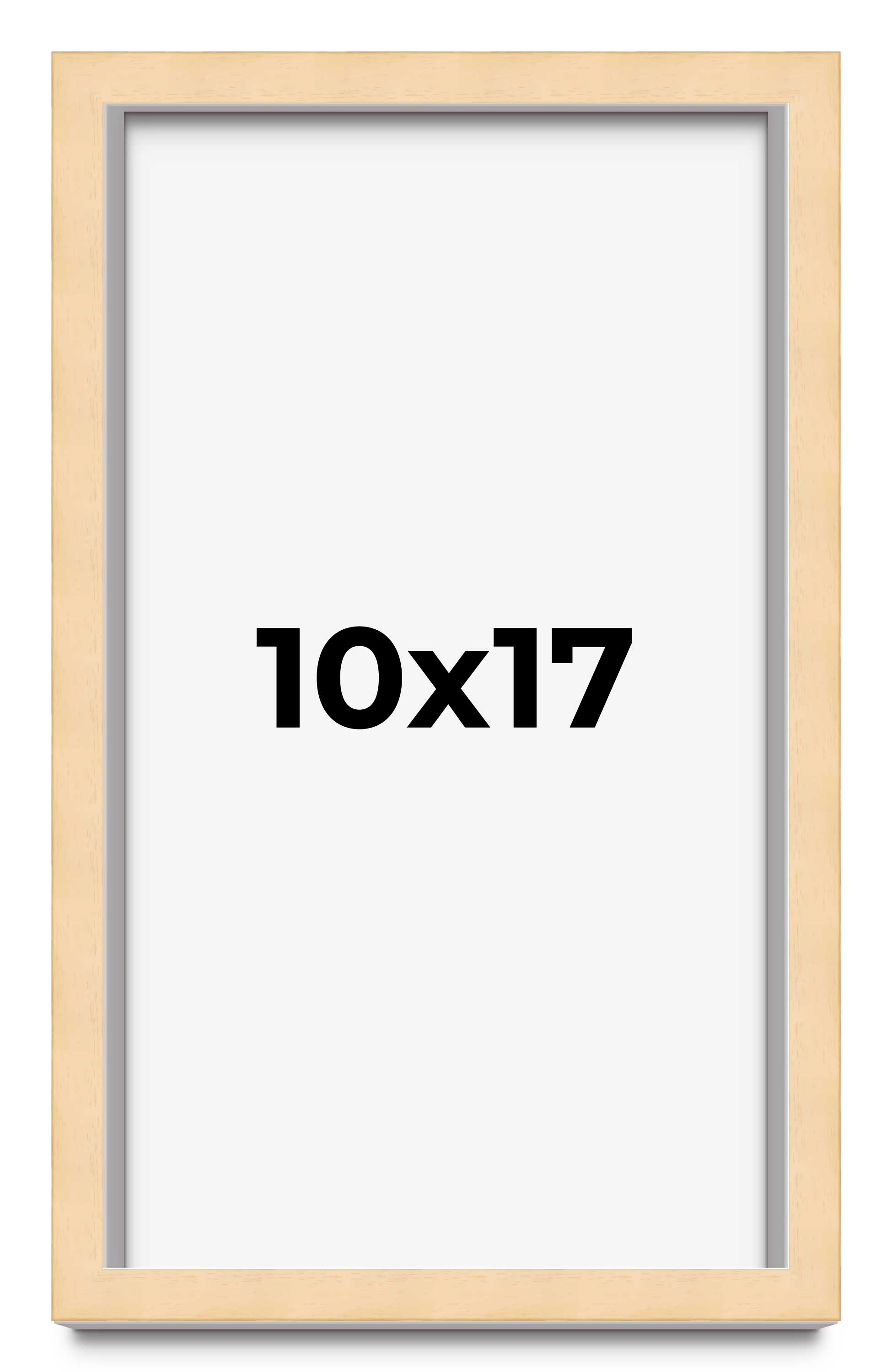 10×17 Frame Beige Real Wood Picture Frame Width 0.75 inches | Interior Frame Dep