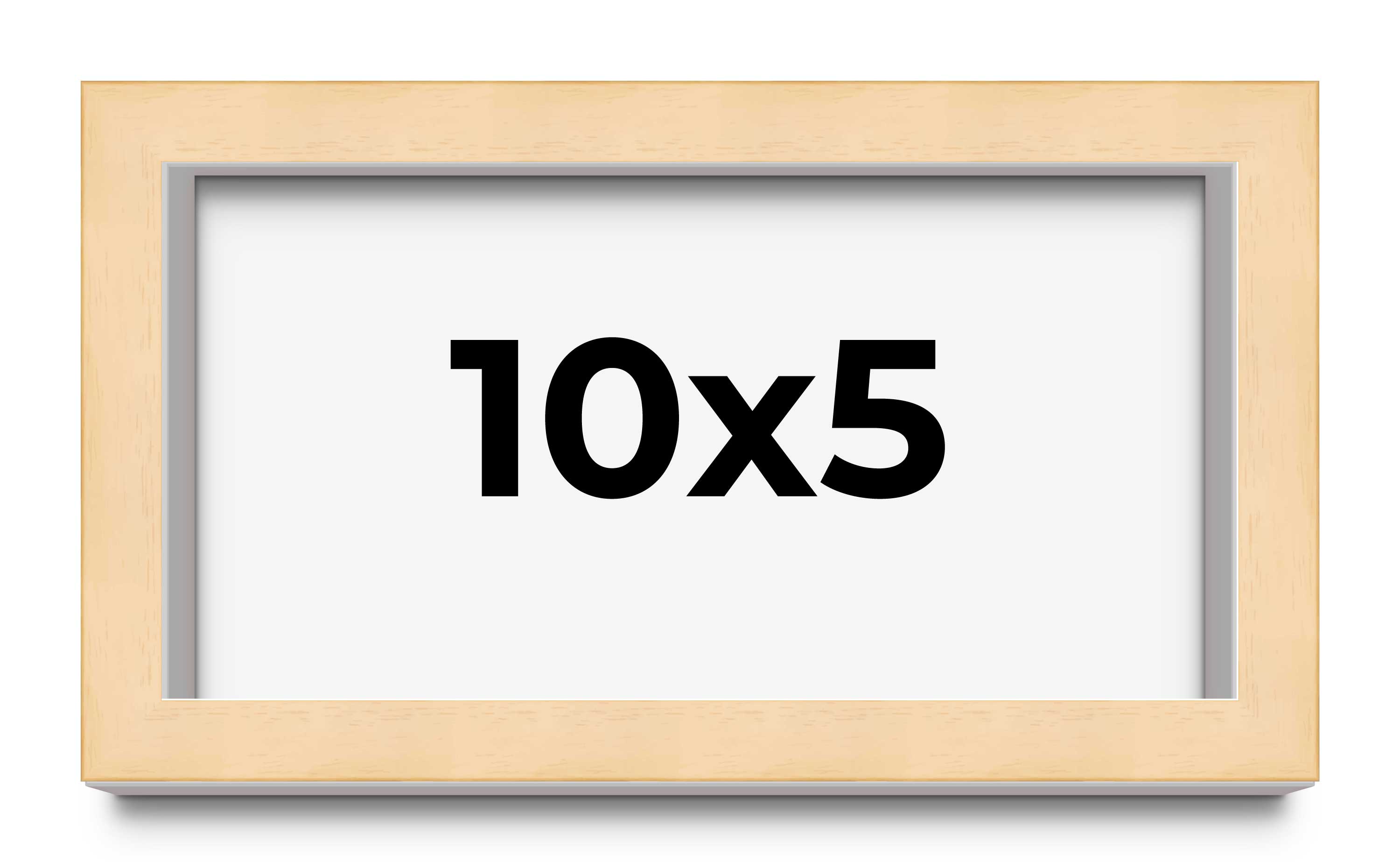 10×5 Frame Beige Real Wood Picture Frame Width 0.75 inches | Interior Frame Dept