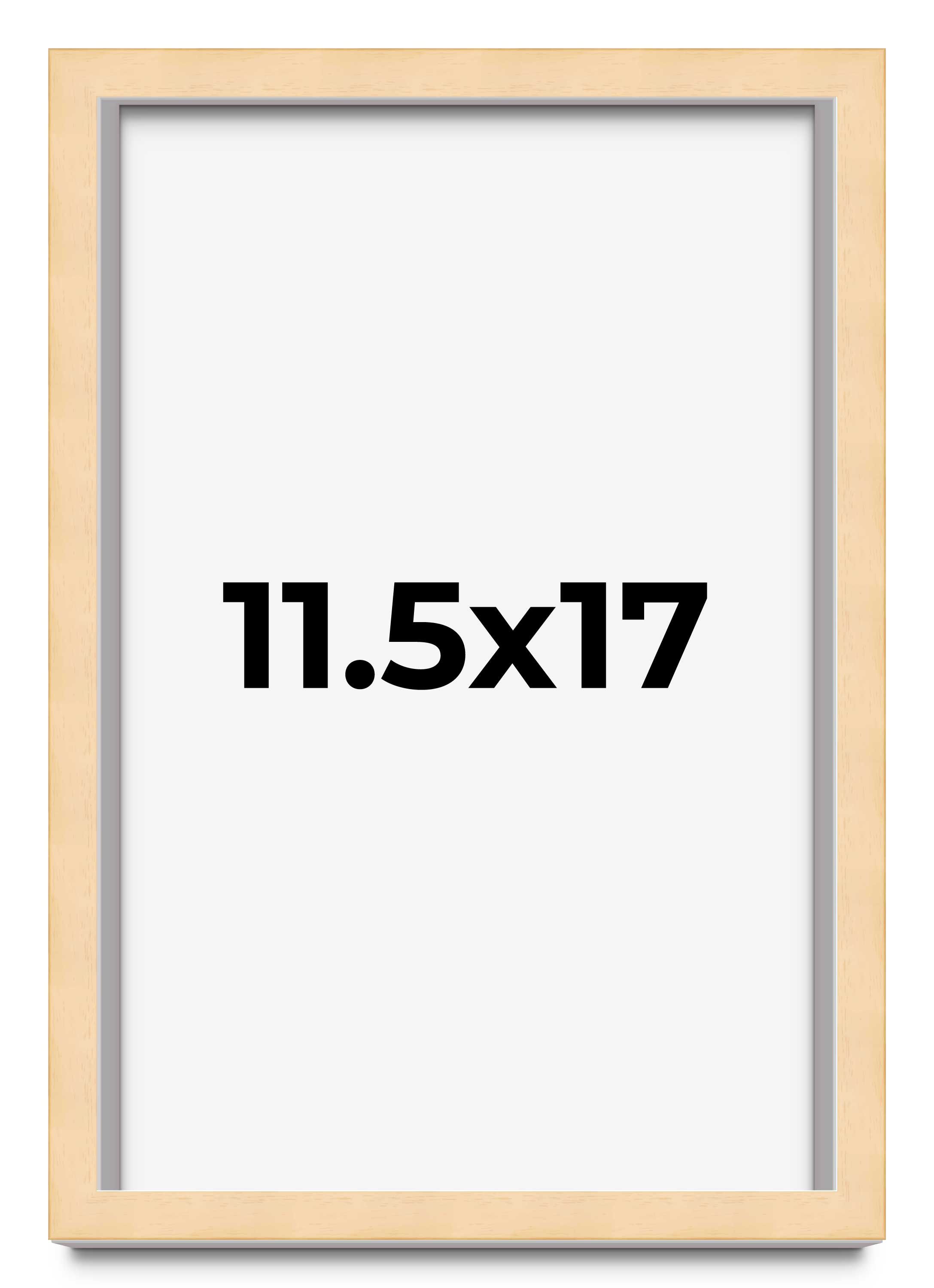 11.5x17 Frame Beige Real Wood Picture Frame Width 0.75 inches | Interior Frame D main product image