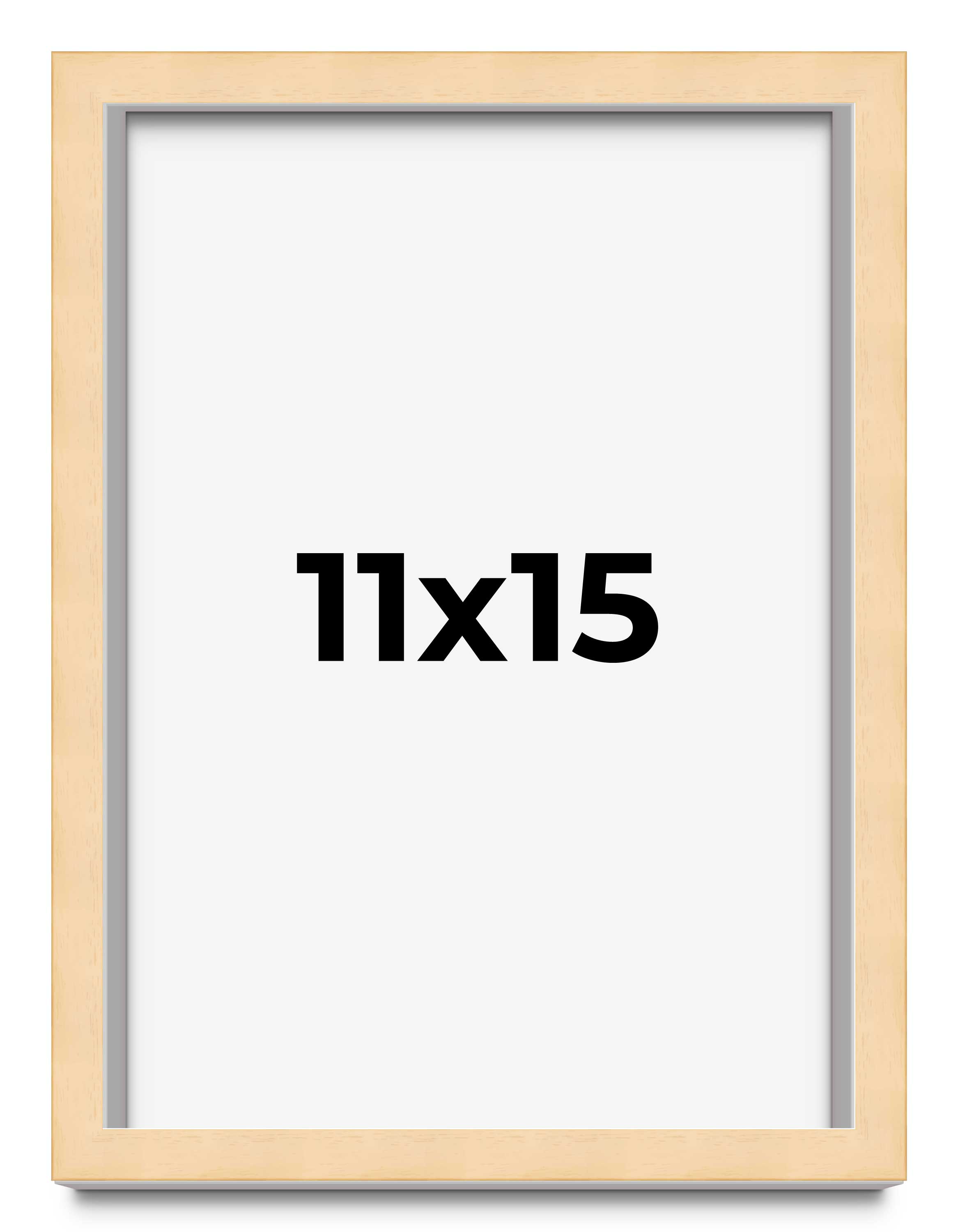 11x15 Frame Beige Real Wood Picture Frame Width 0.75 inches | Interior Frame Dep main product image