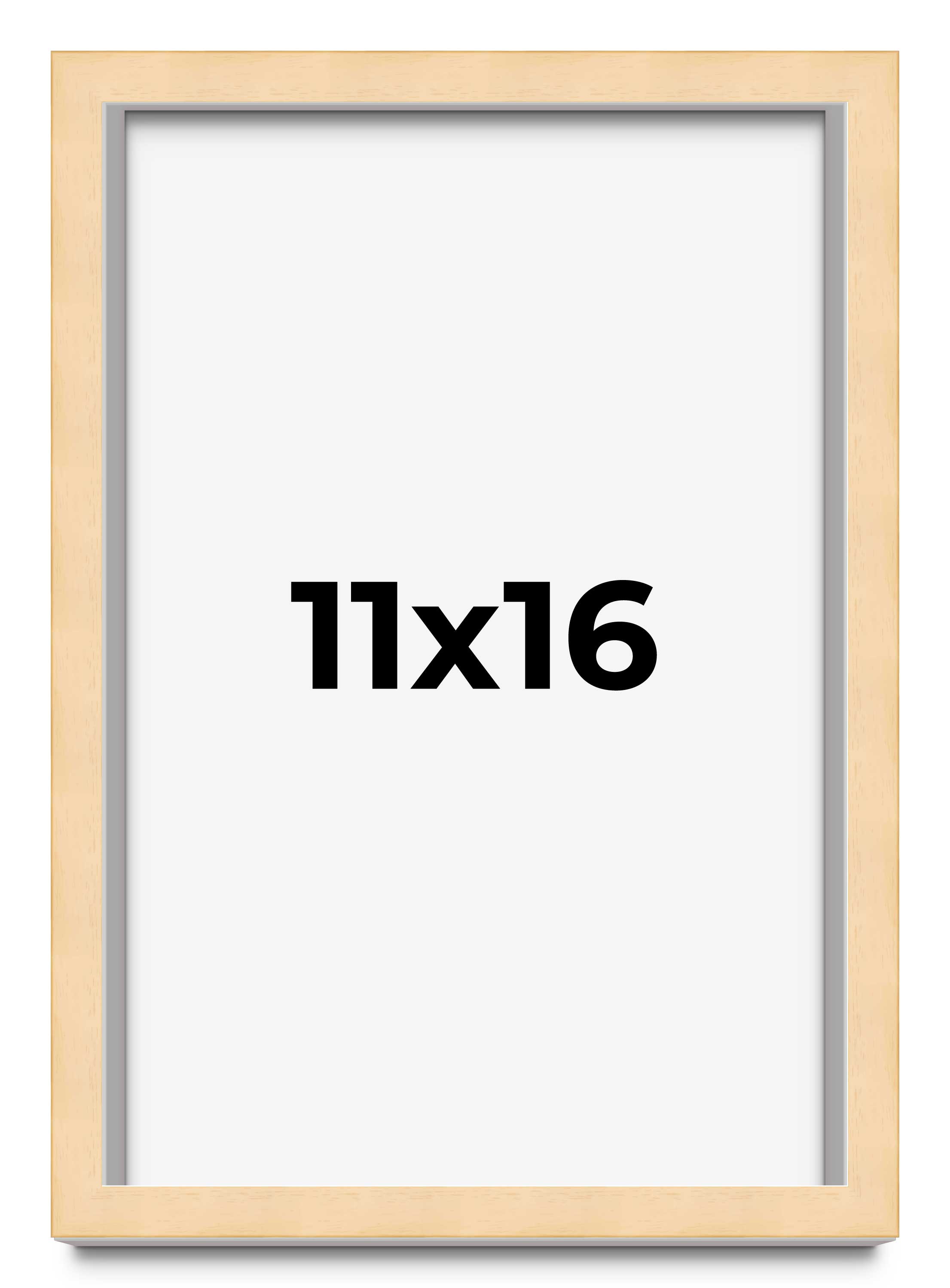 11×16 Frame Beige Real Wood Picture Frame Width 0.75 inches | Interior Frame Dep