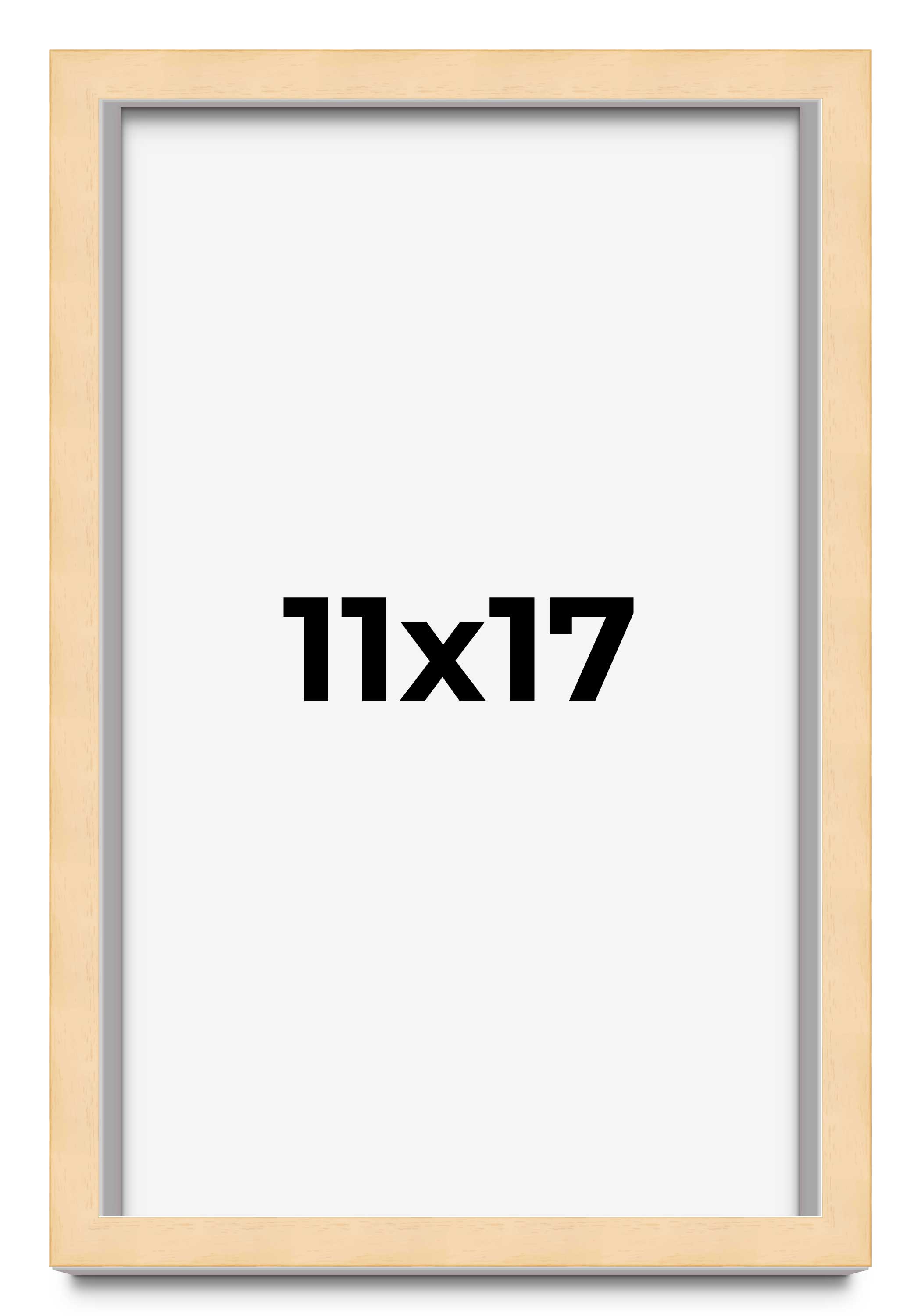 11x17 Frame Beige Real Wood Picture Frame Width 0.75 inches | Interior Frame Dep main product image
