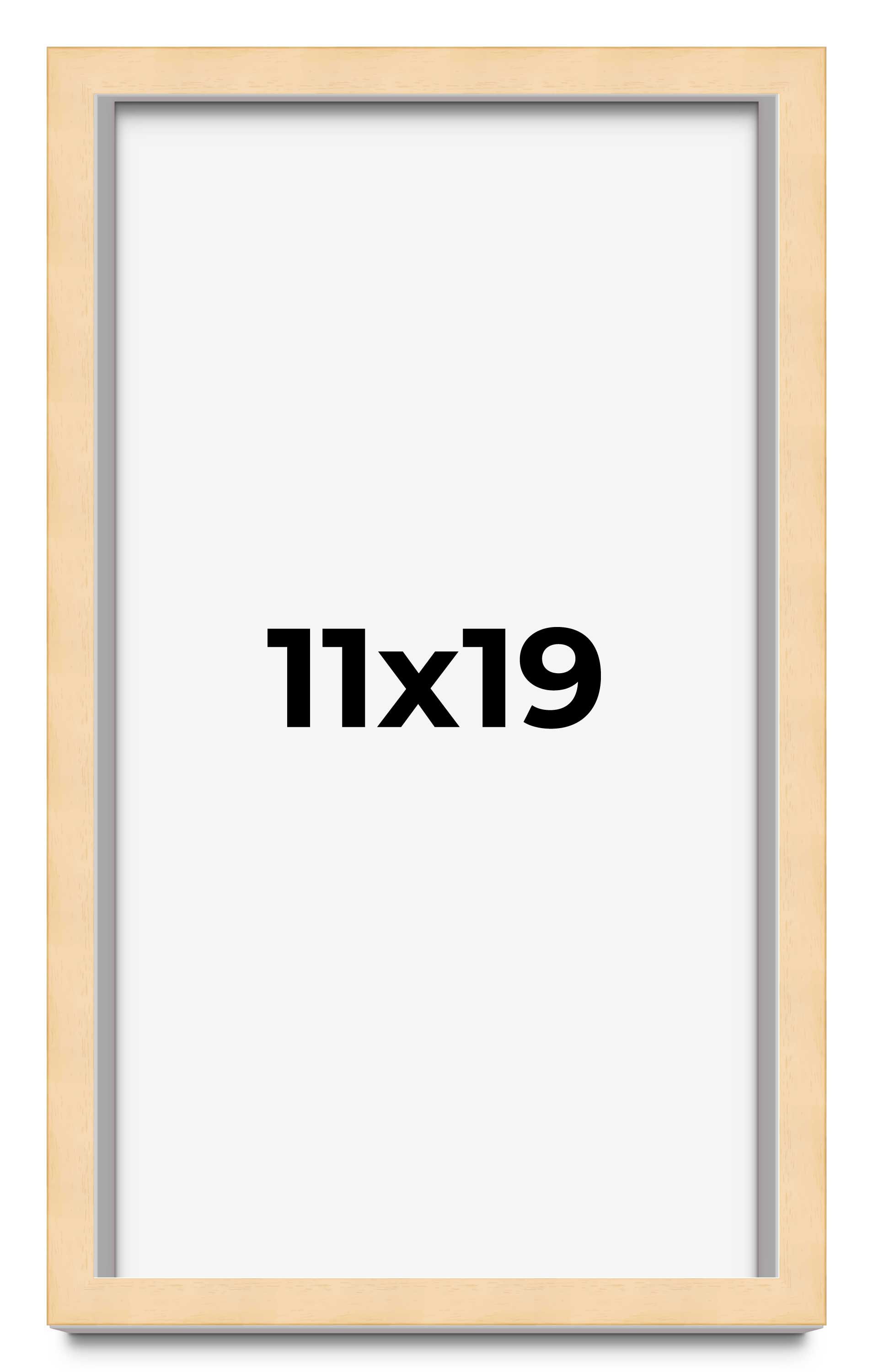 11x19 Frame Beige Real Wood Picture Frame Width 0.75 inches | Interior Frame Dep main product image