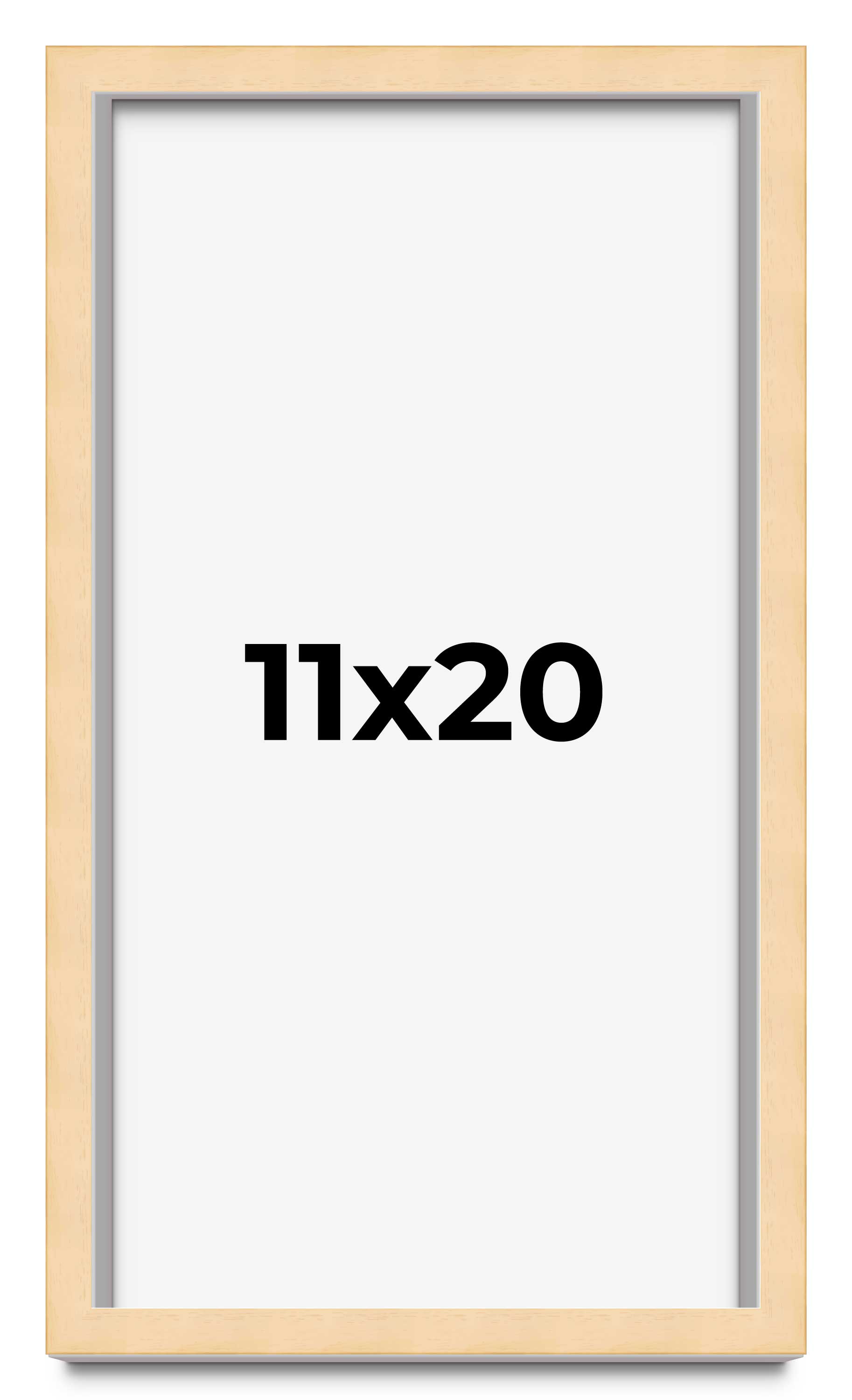 11x20 Frame Beige Real Wood Picture Frame Width 0.75 inches | Interior Frame Dep main product image