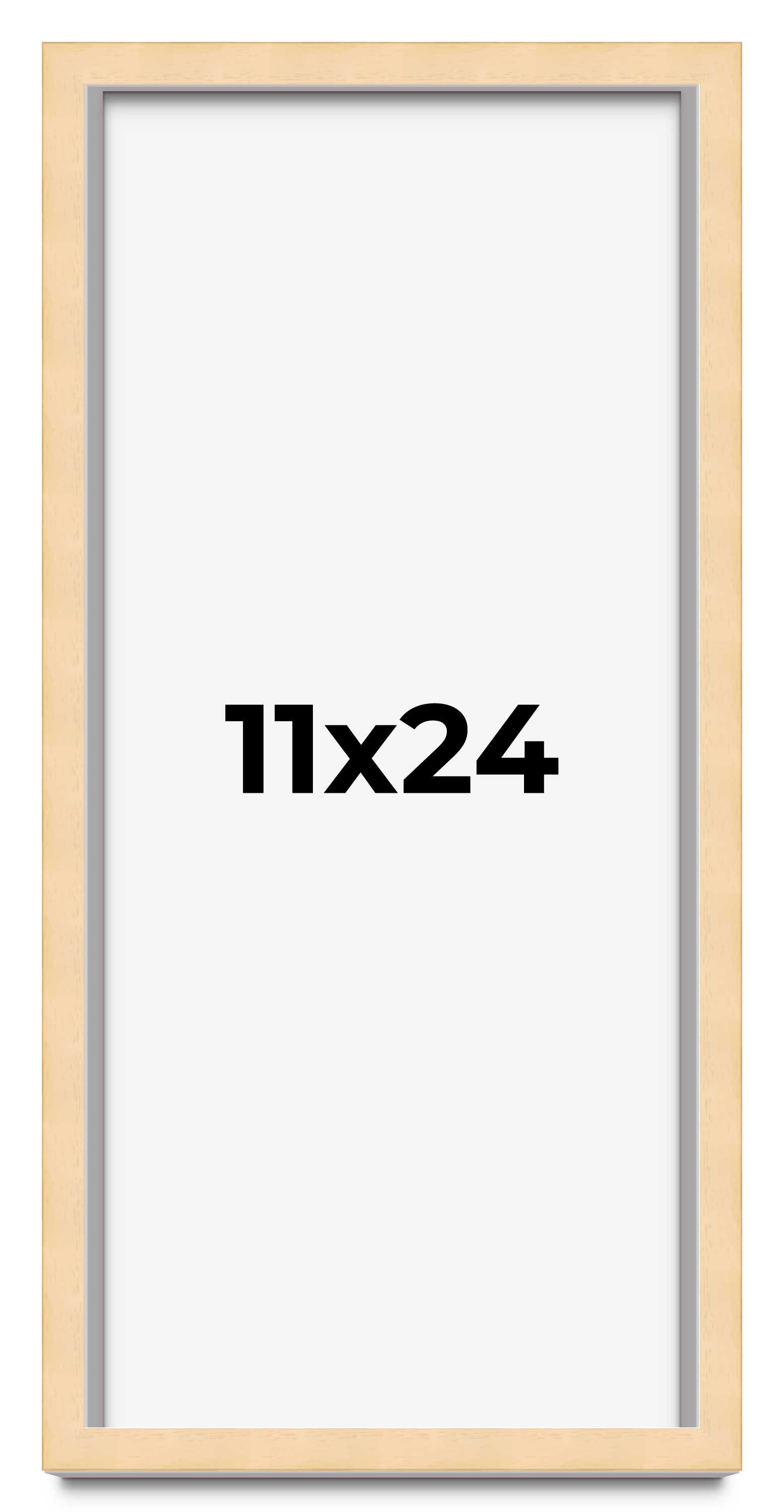 11×24 Frame Natural Brown Picture Frame Modern Photo Frame UV Acrylic, Acid Free