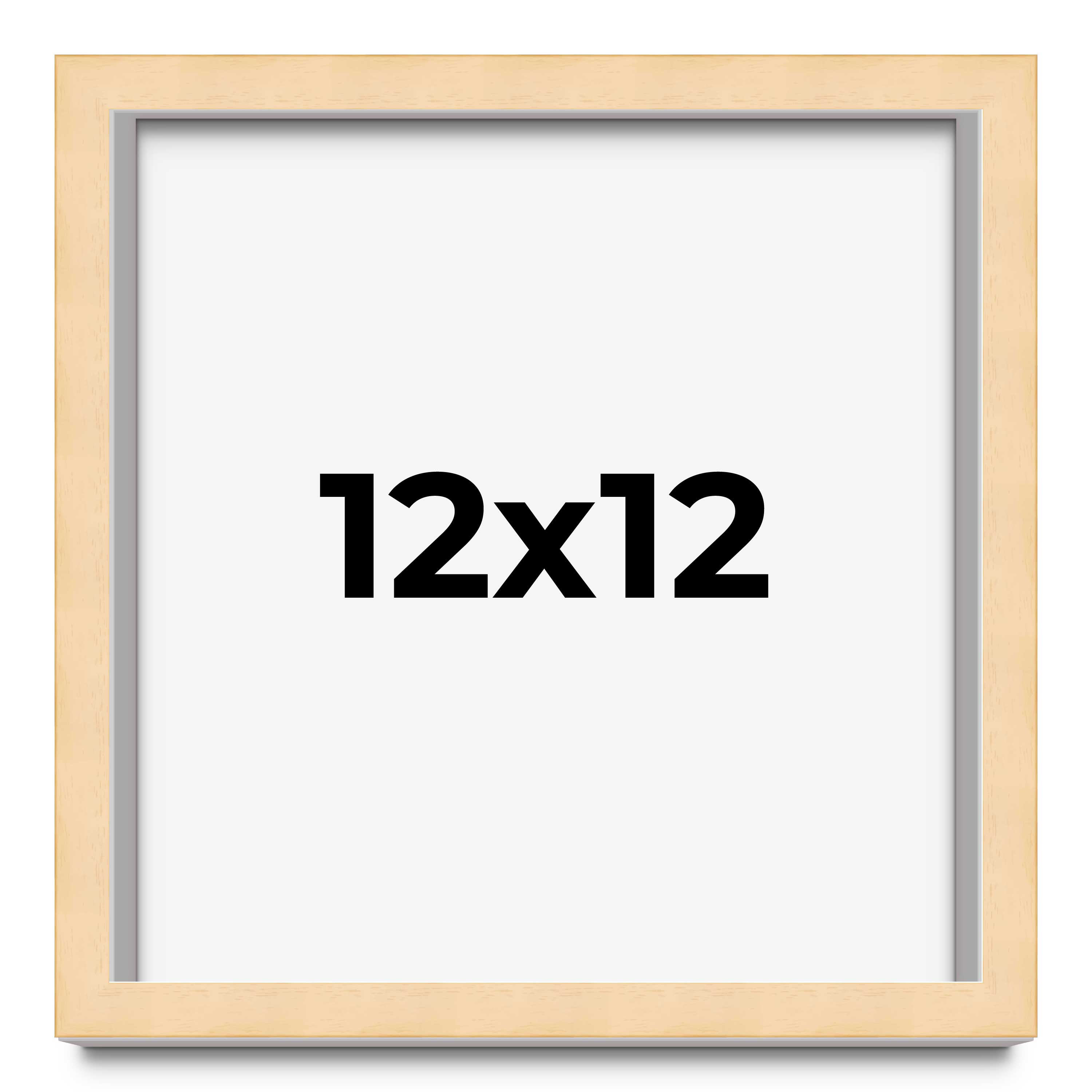 12x12 Frame Beige Real Wood Picture Frame Width 0.75 inches | Interior Frame Dep main product image