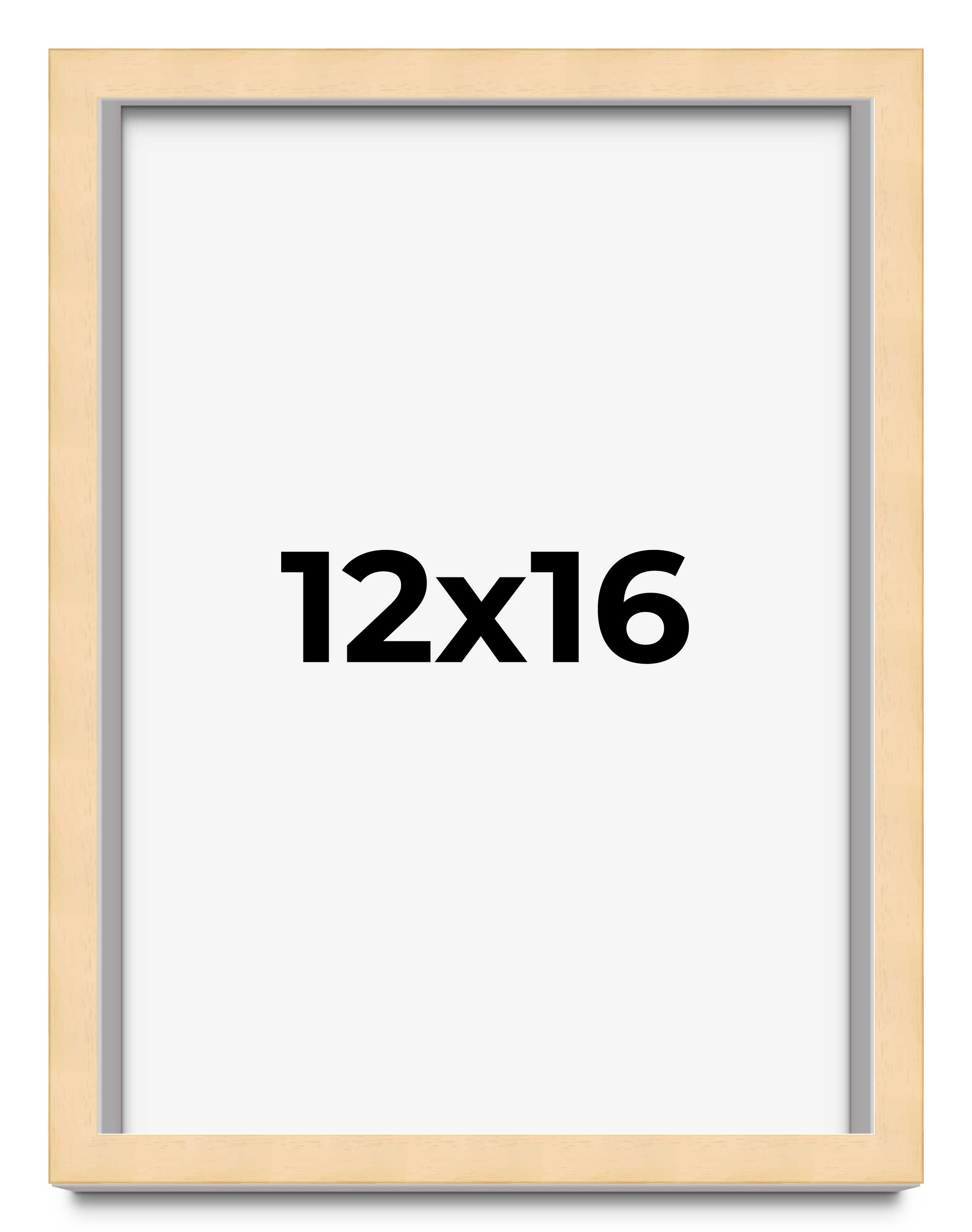 12x16 Frame Beige Real Wood Picture Frame Width 0.75 inches | Interior Frame Dep main product image
