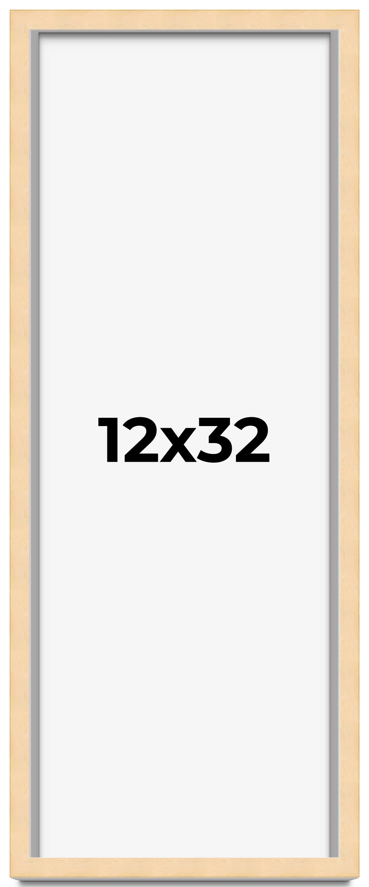 12x32 Frame Beige Real Wood Picture Frame Width 0.75 inches | Interior Frame Dep main product image
