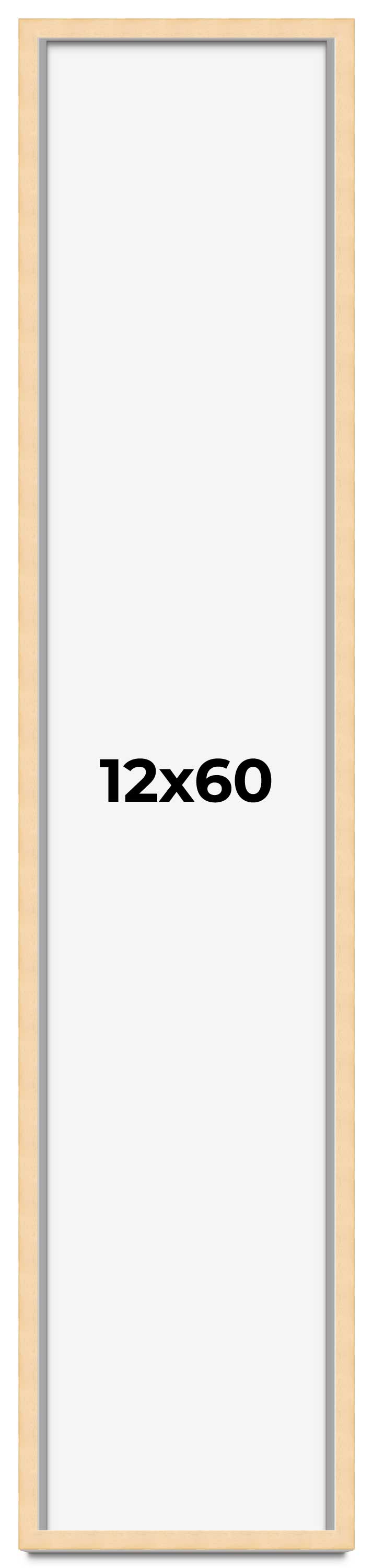 12×60 Frame Natural Brown Picture Frame Modern Photo Frame UV Acrylic, Acid Free