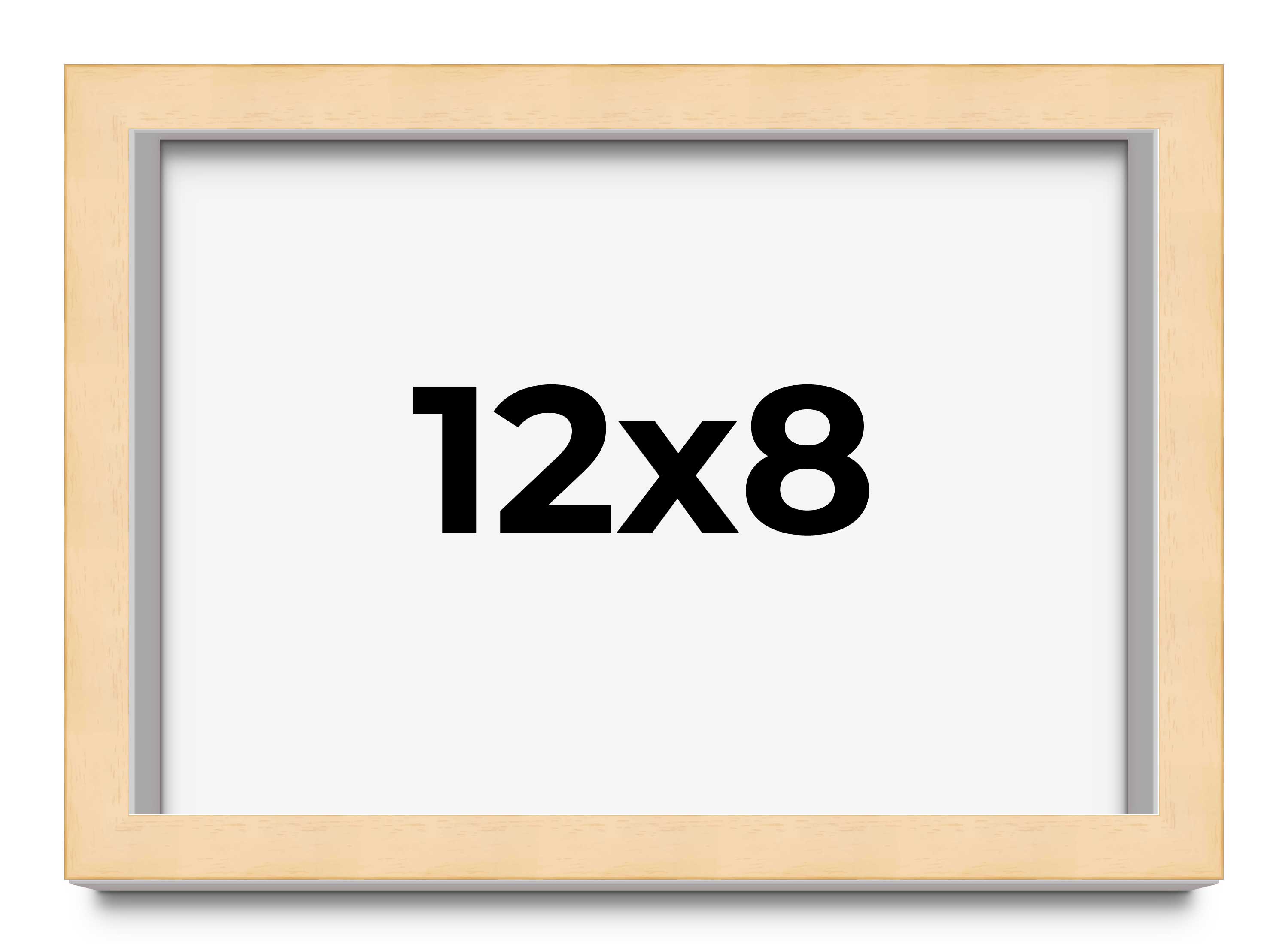 12x8 Frame Beige Real Wood Picture Frame Width 0.75 inches | Interior Frame Dept main product image