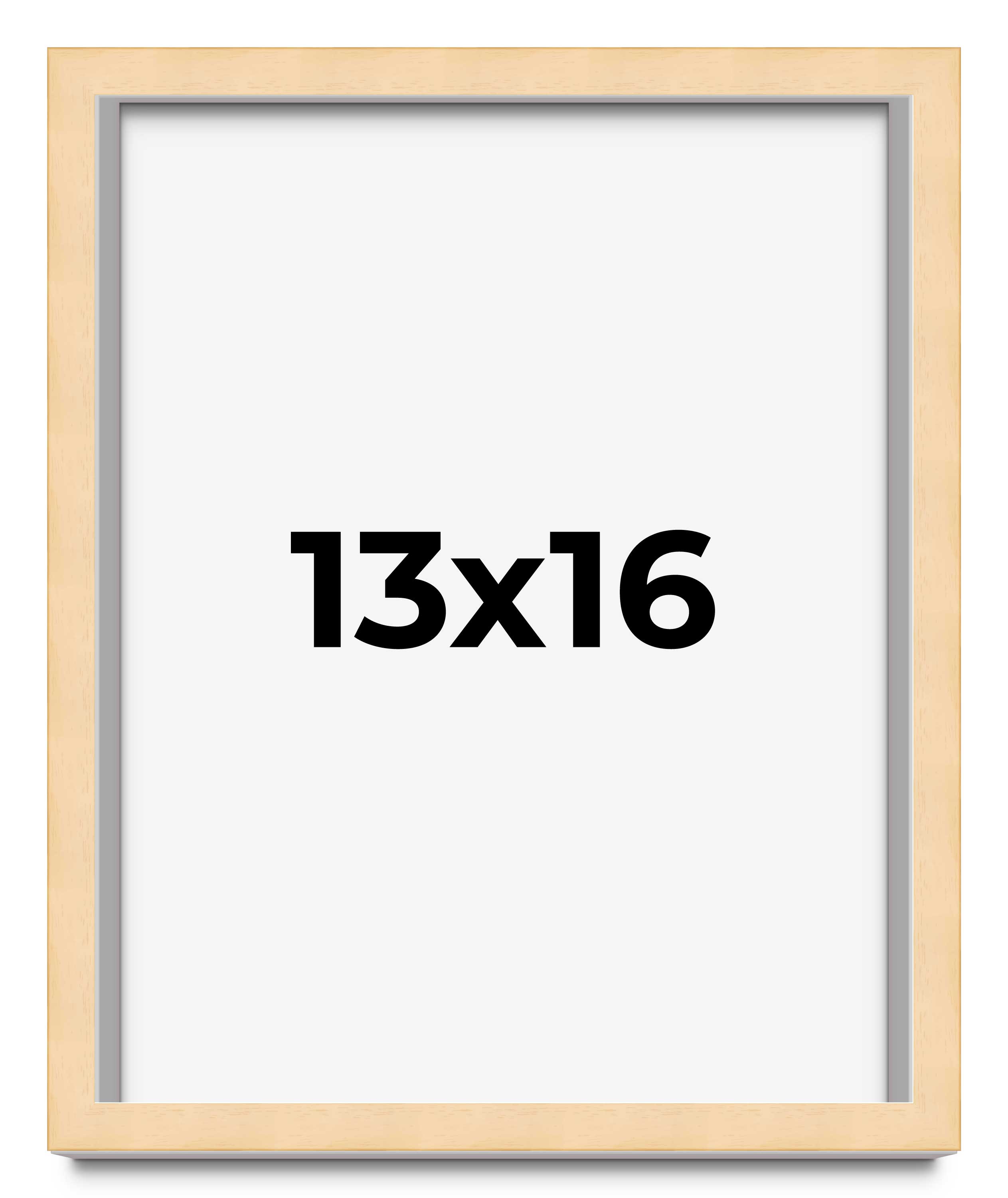 13×16 Frame Beige Real Wood Picture Frame Width 0.75 inches | Interior Frame Dep