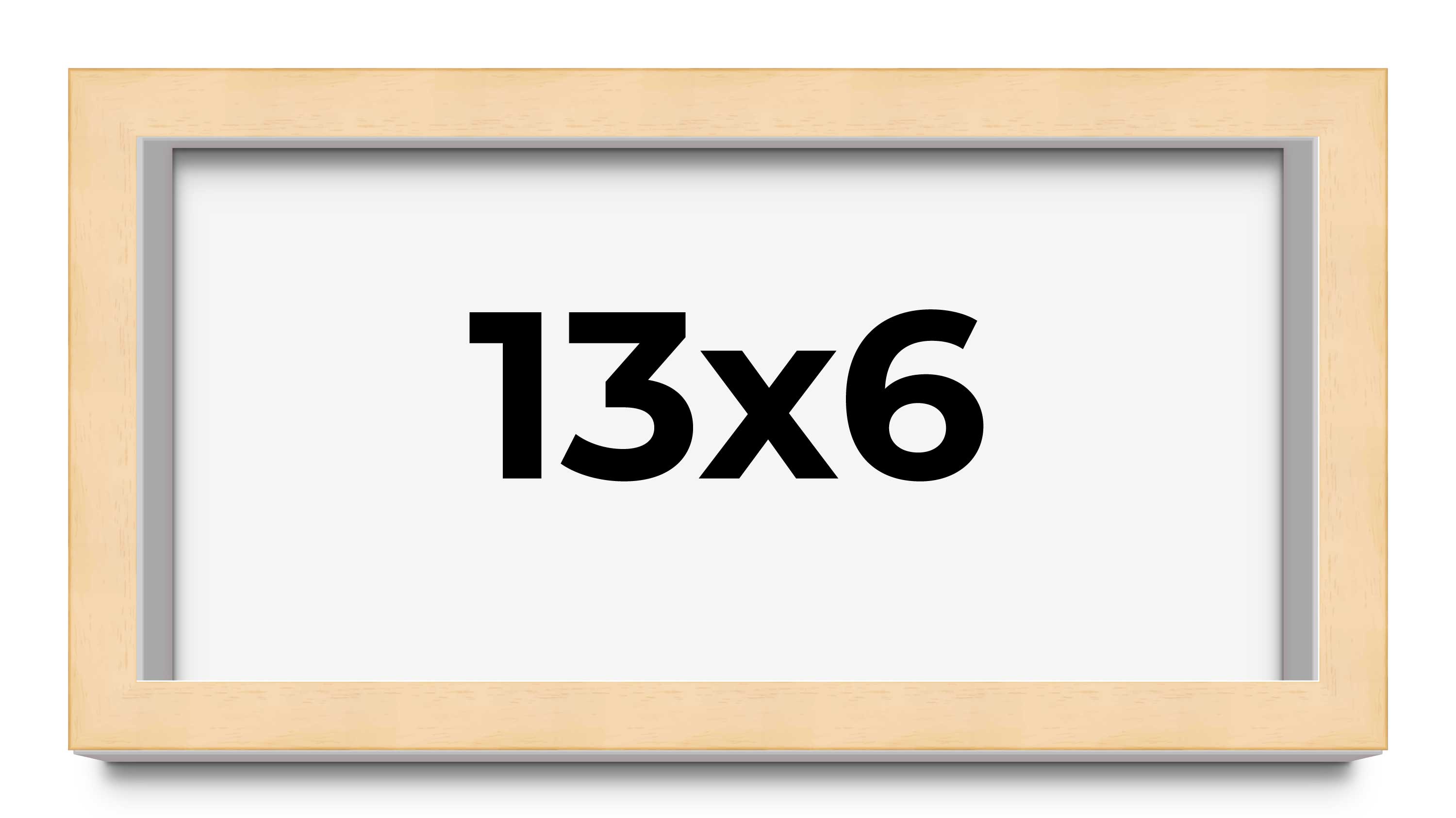 13×6 Frame Natural Brown Picture Frame Modern Photo Frame UV Acrylic, Acid Free