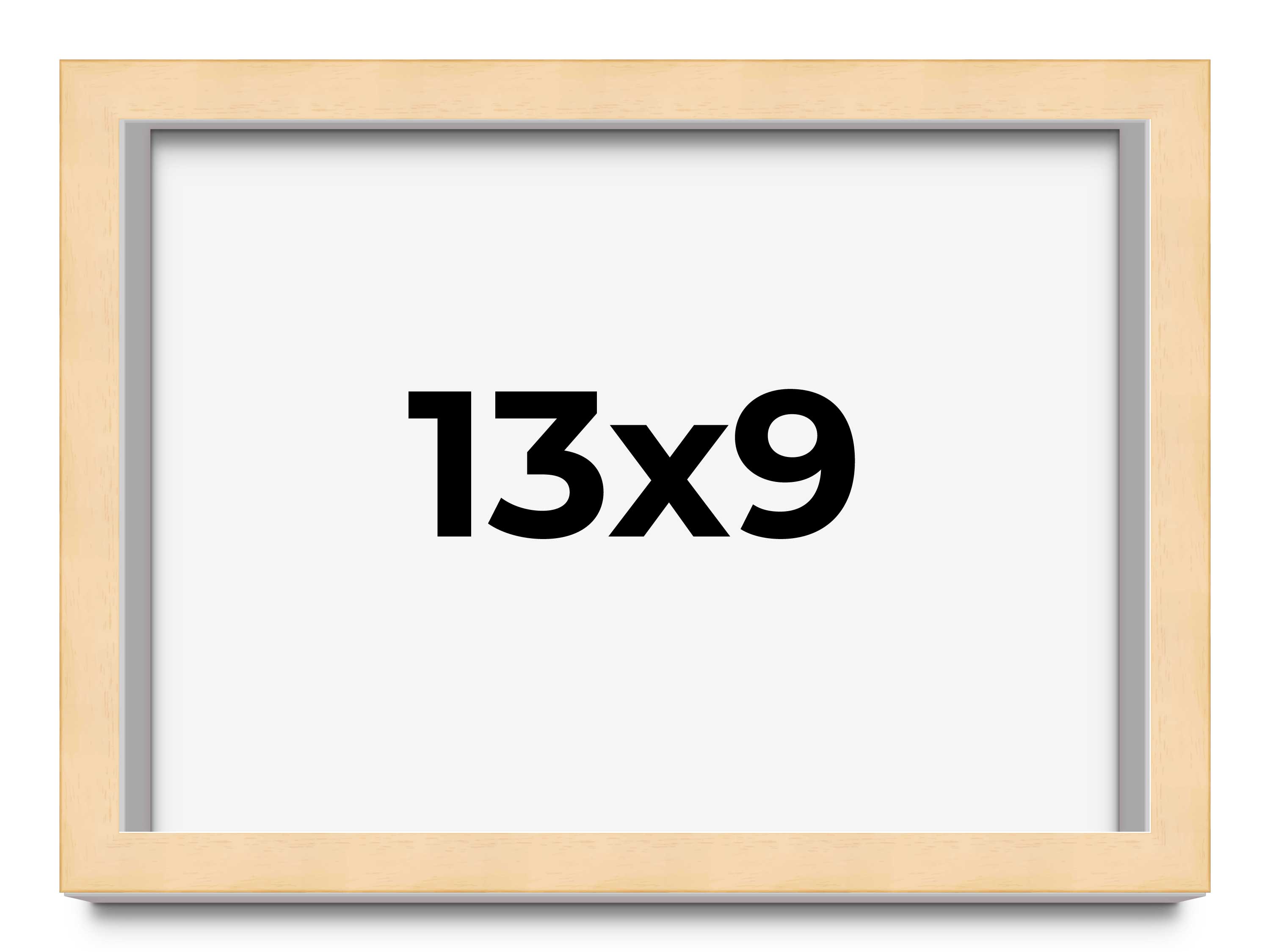 13x9 Frame Beige Real Wood Picture Frame Width 0.75 inches | Interior Frame Dept