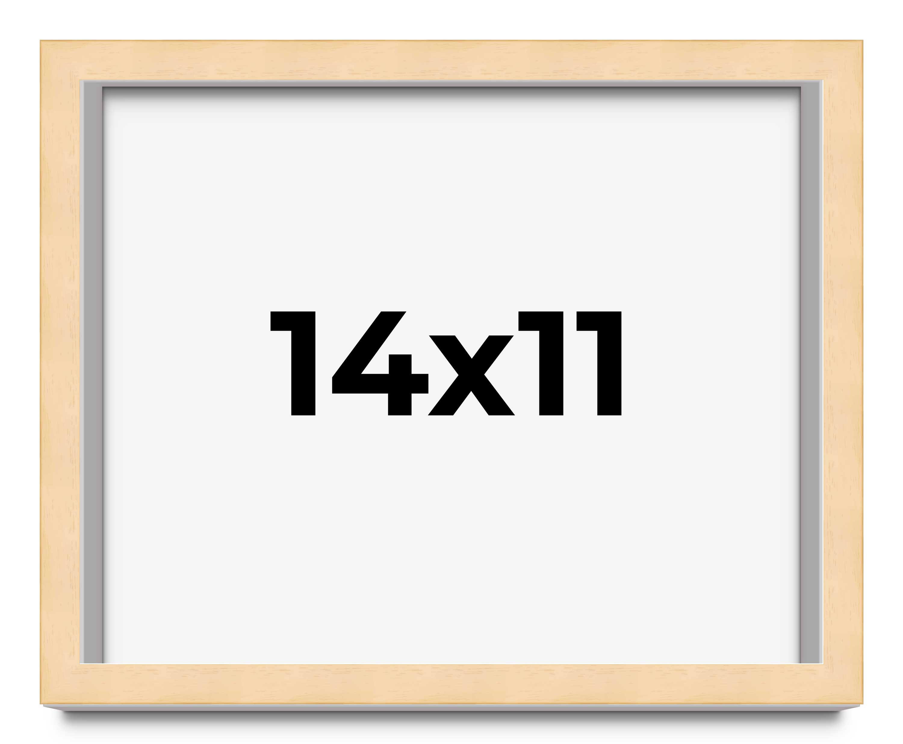 14x11 Frame Beige Real Wood Picture Frame Width 0.75 inches | Interior Frame Dep main product image