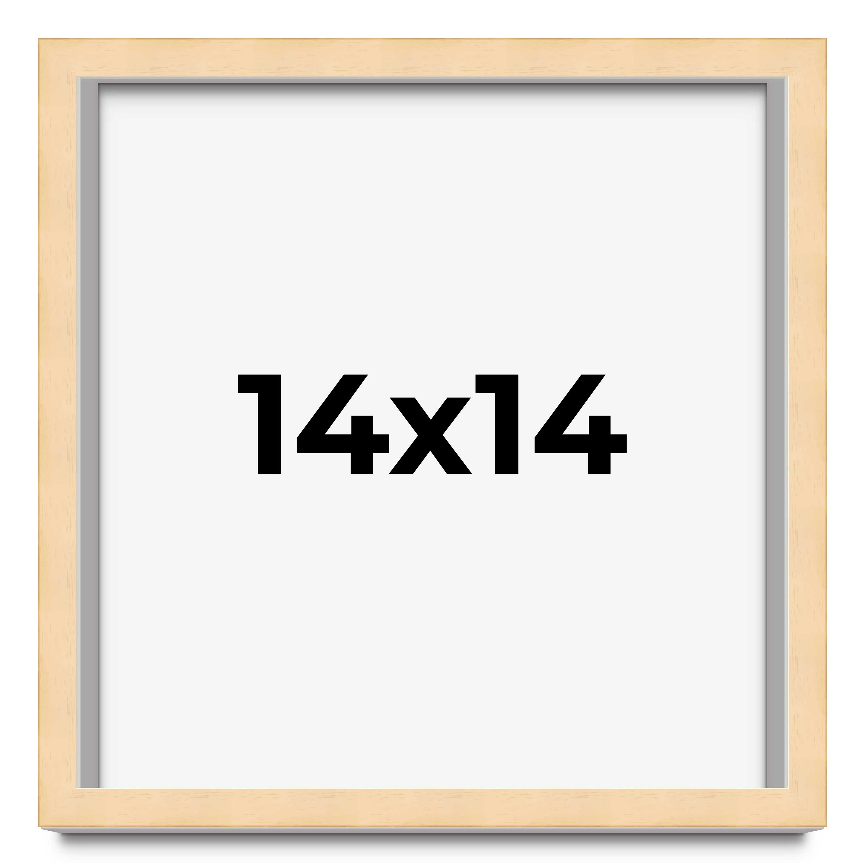 14x14 Frame Beige Real Wood Picture Frame Width 0.75 inches | Interior Frame Dep main product image
