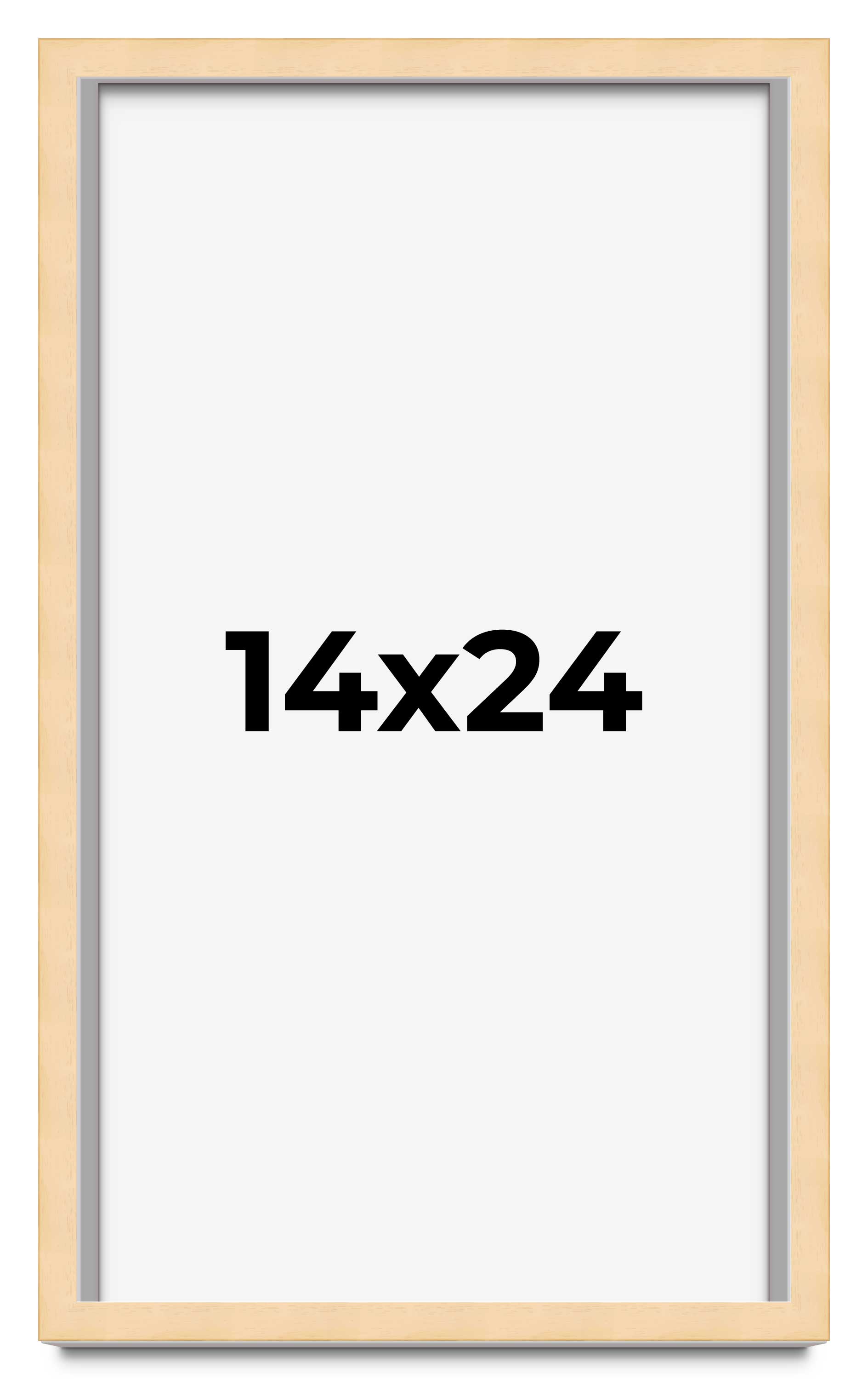14×24 Frame Beige Real Wood Picture Frame Width 0.75 inches | Interior Frame Dep
