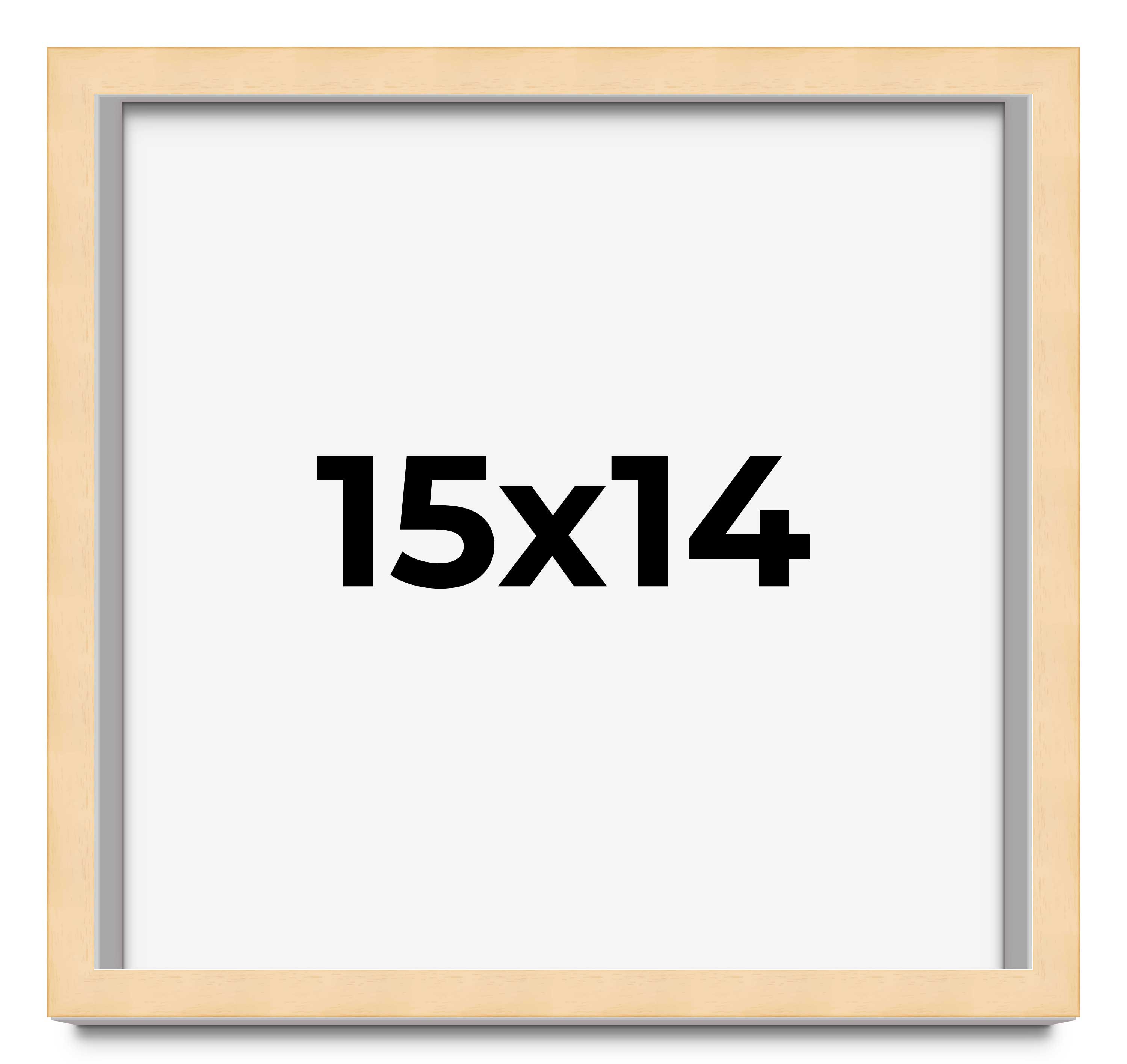 15x14 Frame Beige Real Wood Picture Frame Width 0.75 inches | Interior Frame Dep main product image
