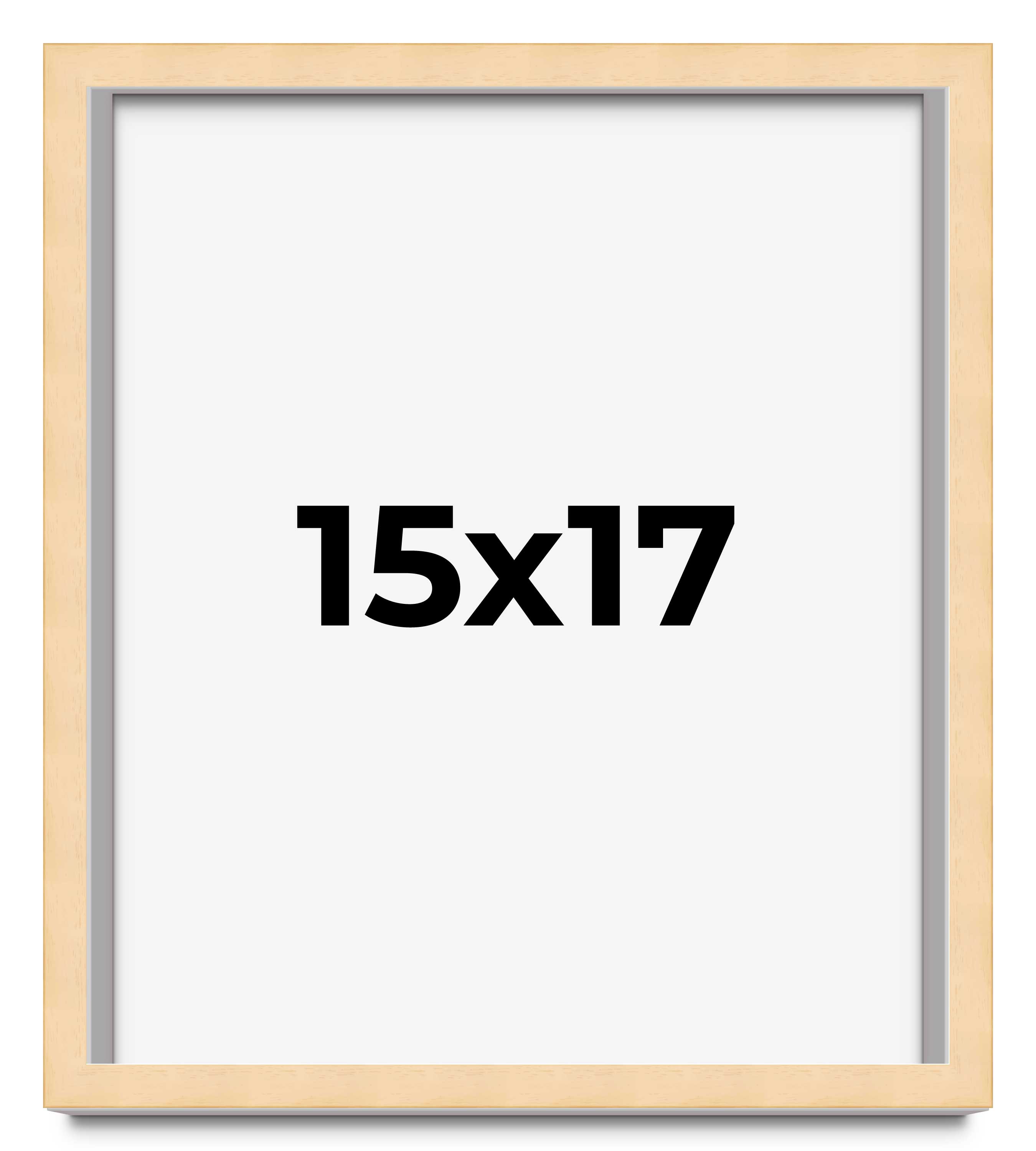 15x17 Frame Beige Real Wood Picture Frame Width 0.75 inches | Interior Frame Dep main product image