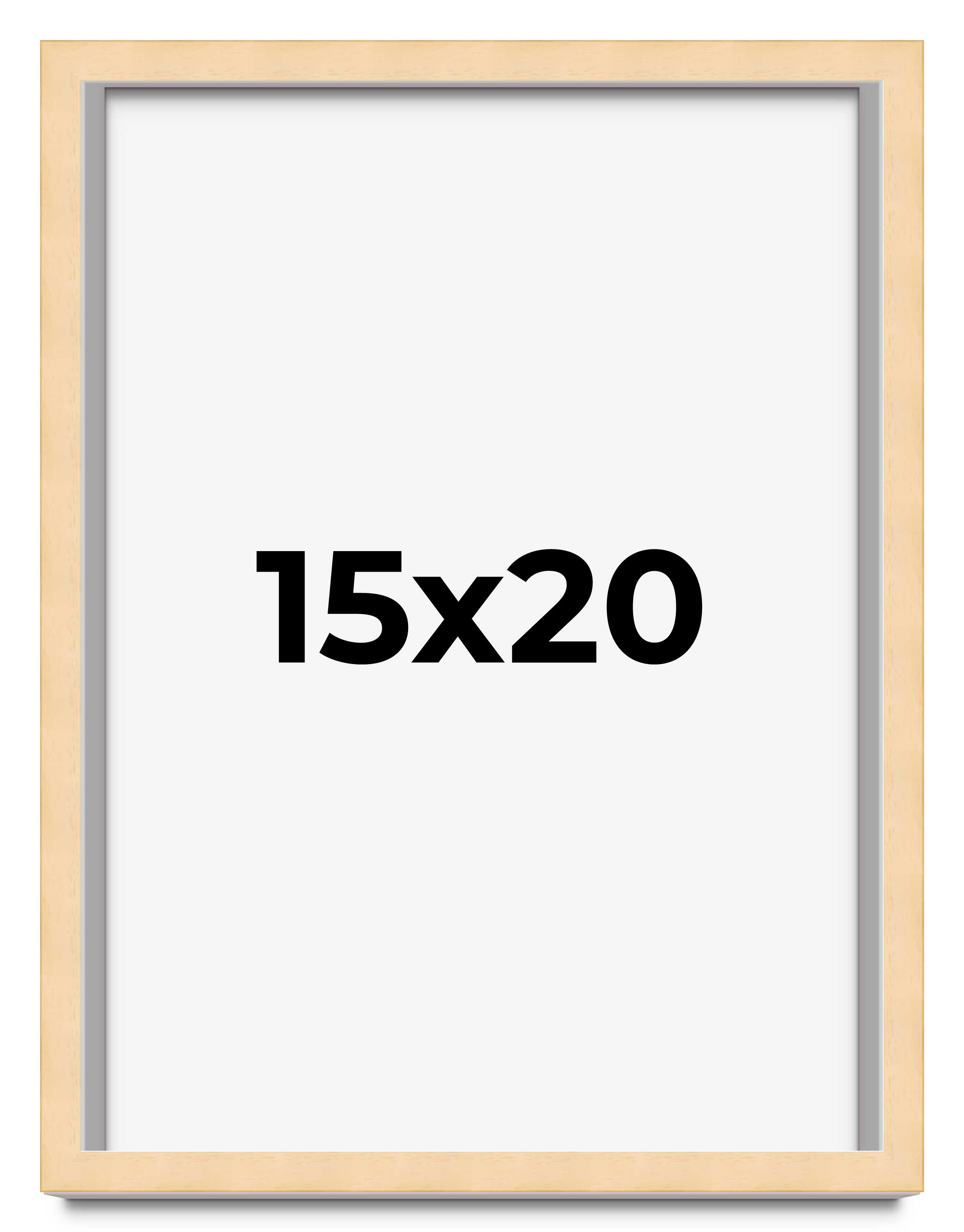 15x20 Frame Beige Real Wood Picture Frame Width 0.75 inches | Interior Frame Dep