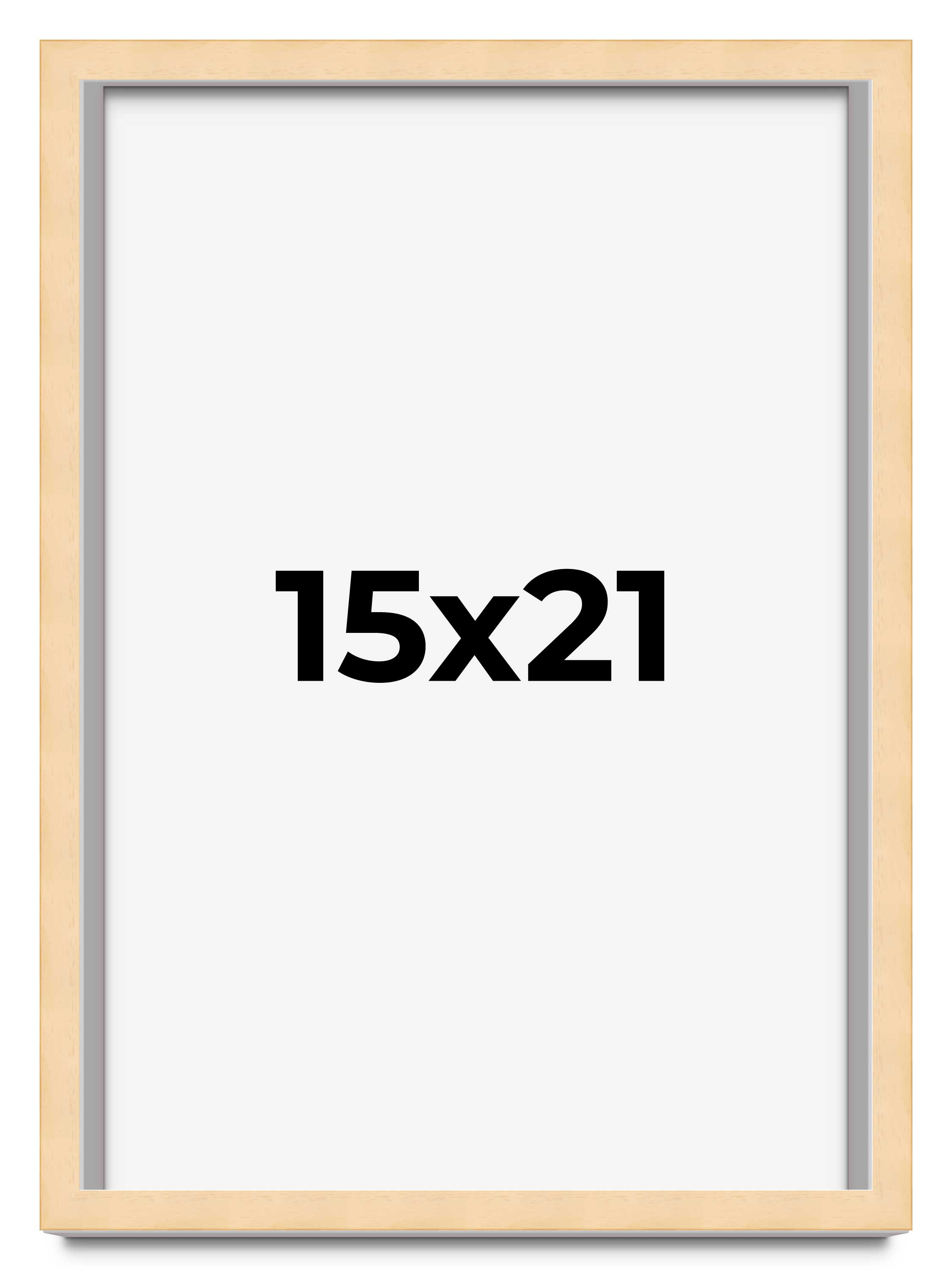 15x21 Frame Beige Real Wood Picture Frame Width 0.75 inches | Interior Frame Dep main product image