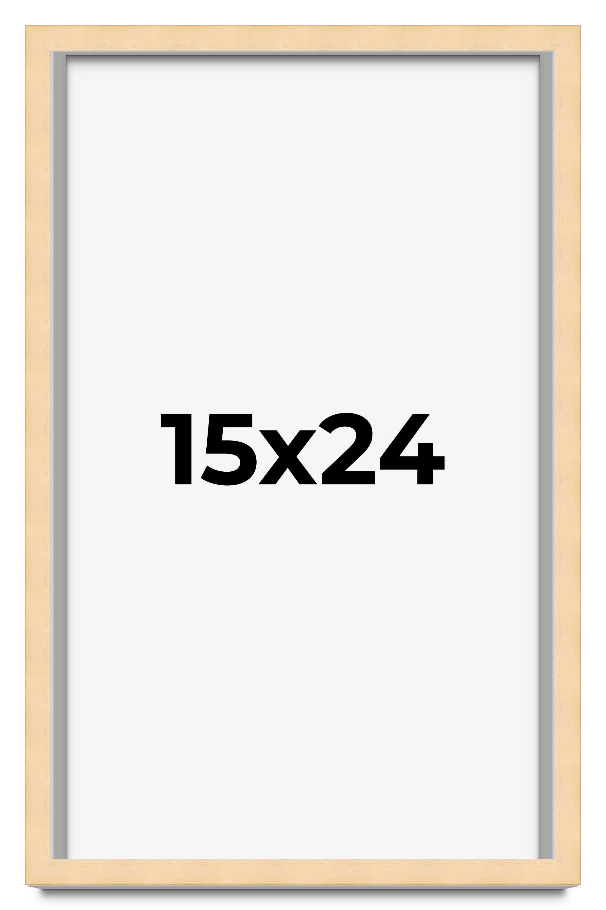 15x24 Frame Beige Real Wood Picture Frame Width 0.75 inches | Interior Frame Dep
