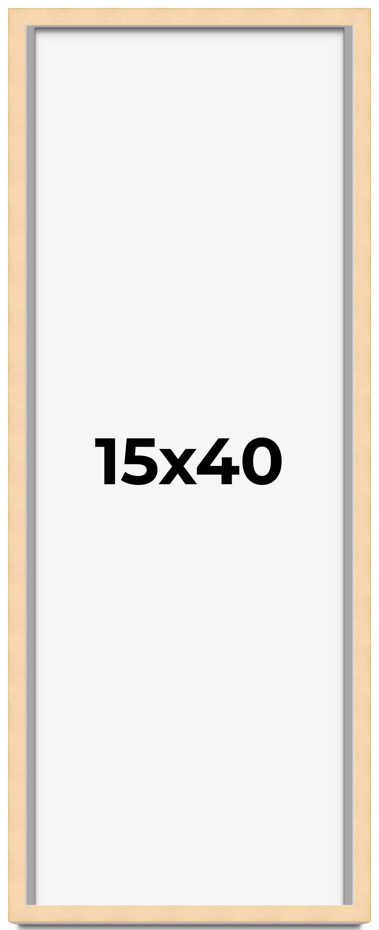 15x40 Frame Beige Real Wood Picture Frame Width 0.75 inches | Interior Frame Dep main product image