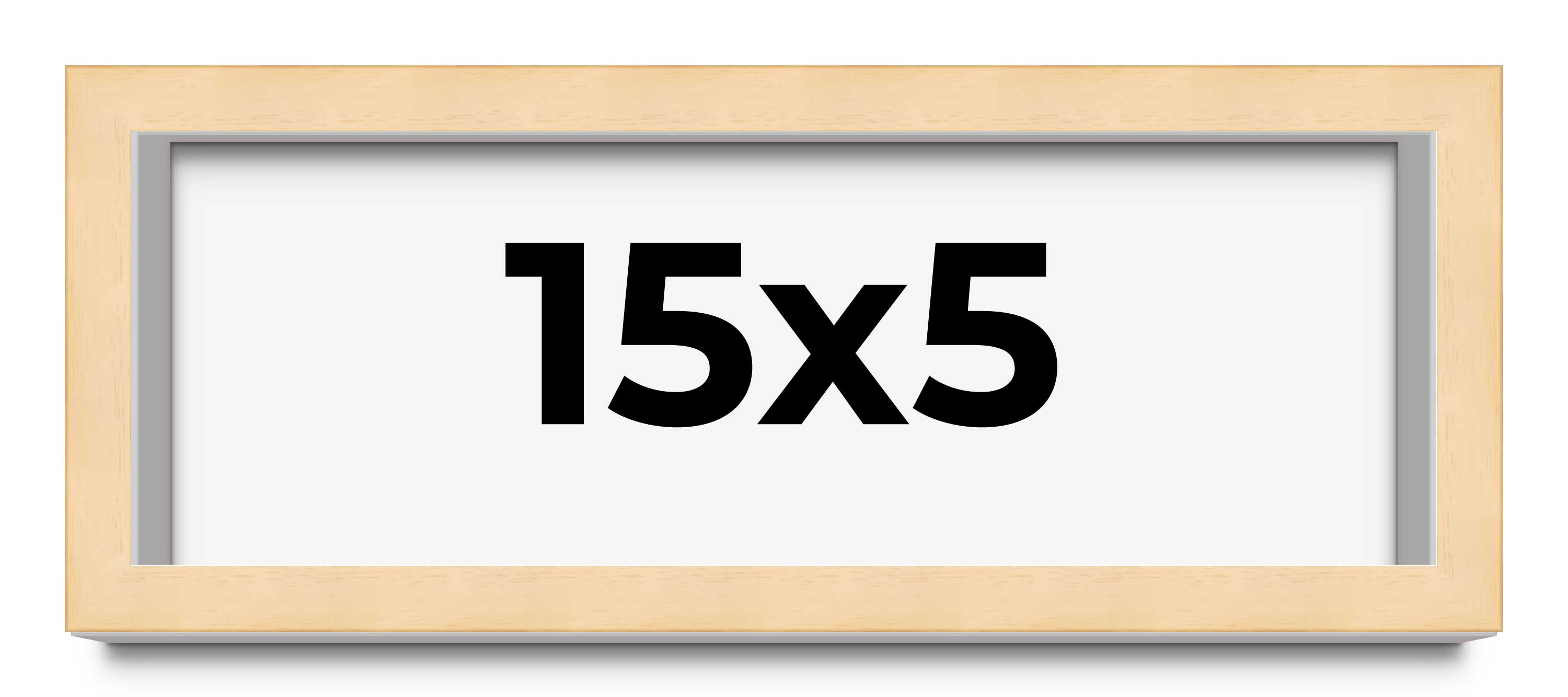 15x5 Frame Beige Real Wood Picture Frame Width 0.75 inches | Interior Frame Dept main product image