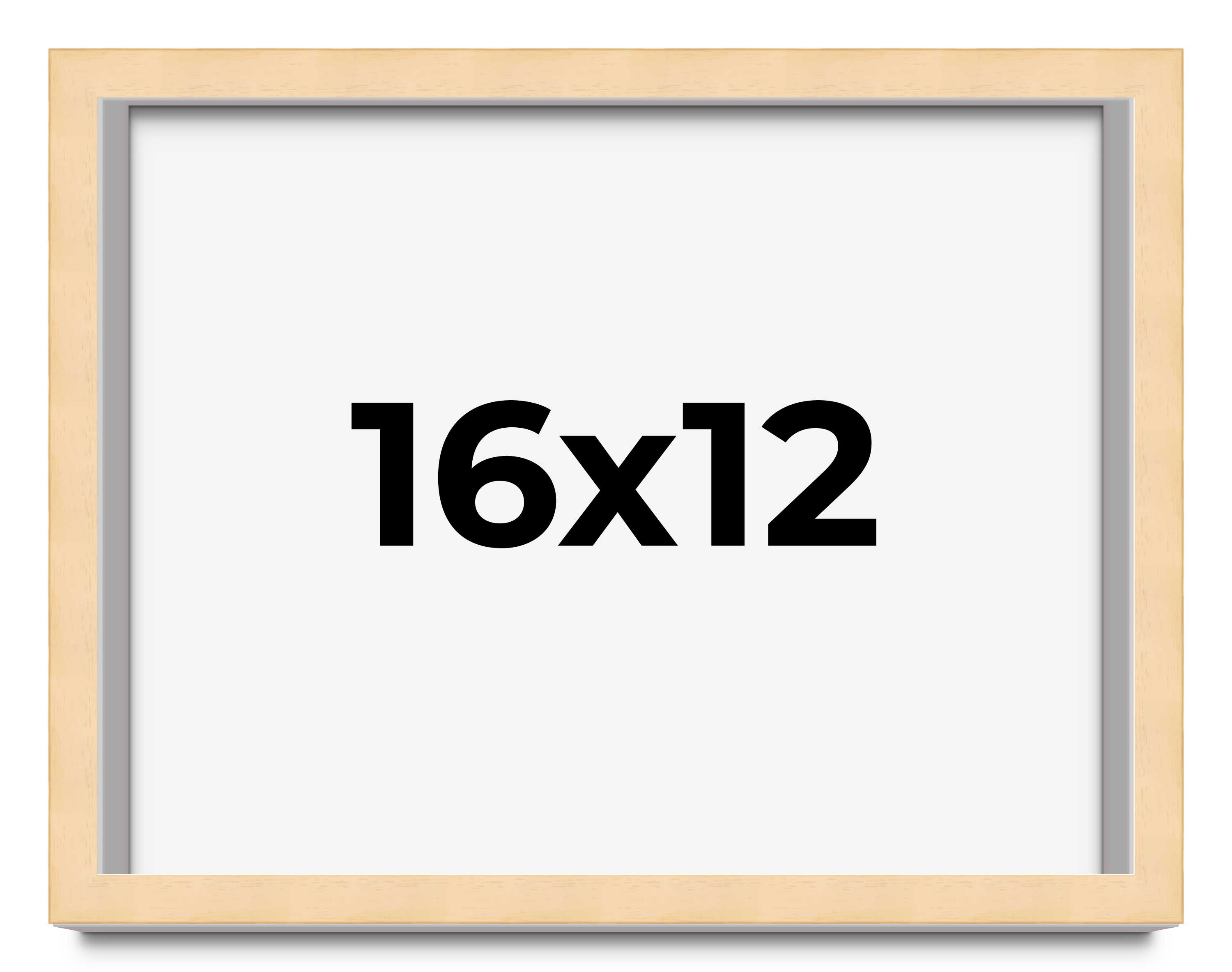16x12 Frame Beige Real Wood Picture Frame Width 0.75 inches | Interior Frame Dep main product image