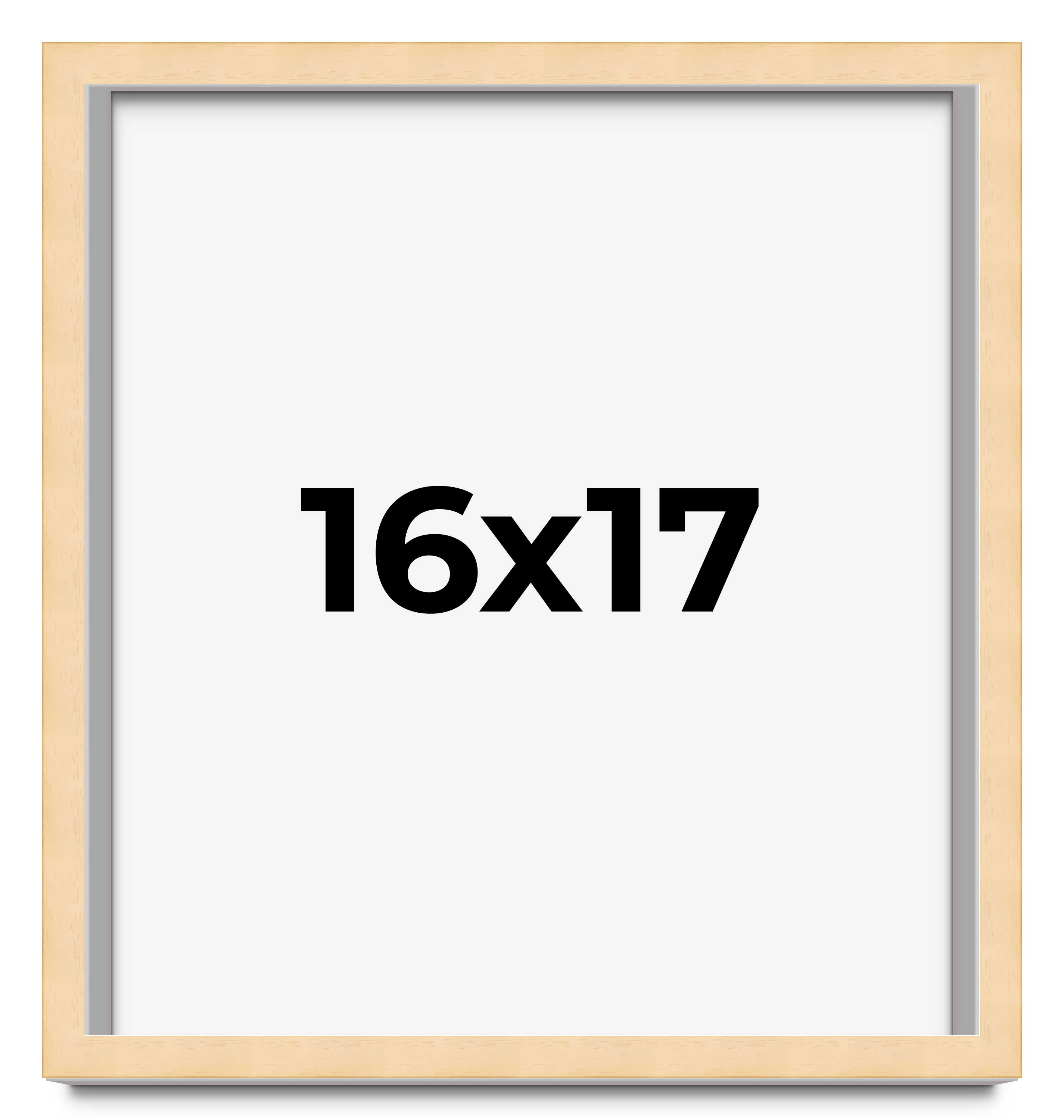 16x17 Frame Beige Real Wood Picture Frame Width 0.75 inches | Interior Frame Dep main product image