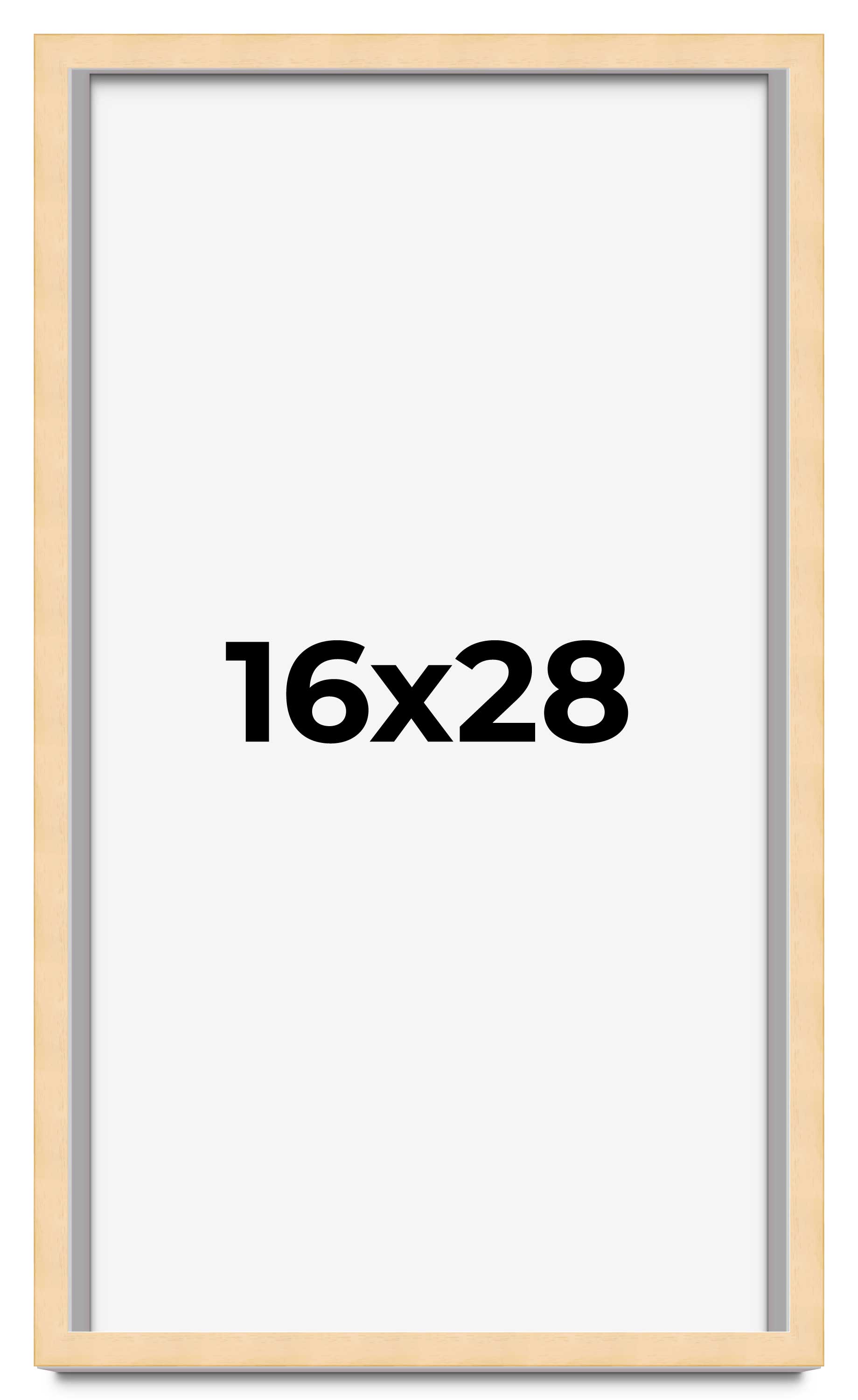 16×28 Frame Natural Brown Picture Frame Modern Photo Frame UV Acrylic, Acid Free