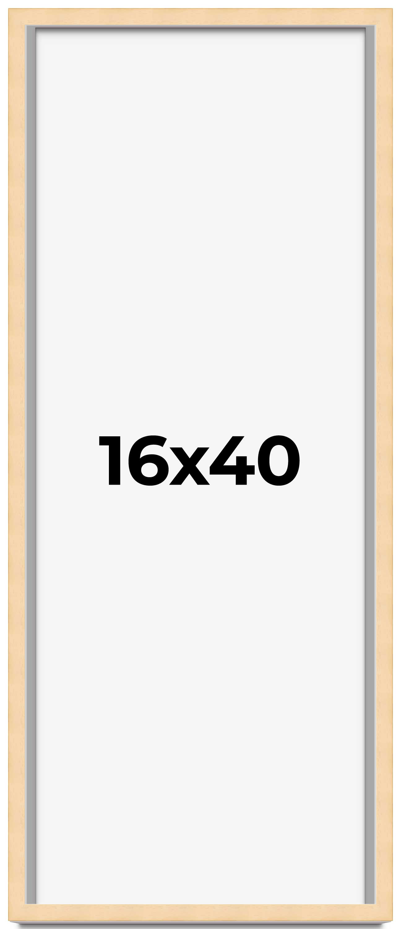 16x40 Frame Beige Real Wood Picture Frame Width 0.75 inches | Interior Frame Dep main product image