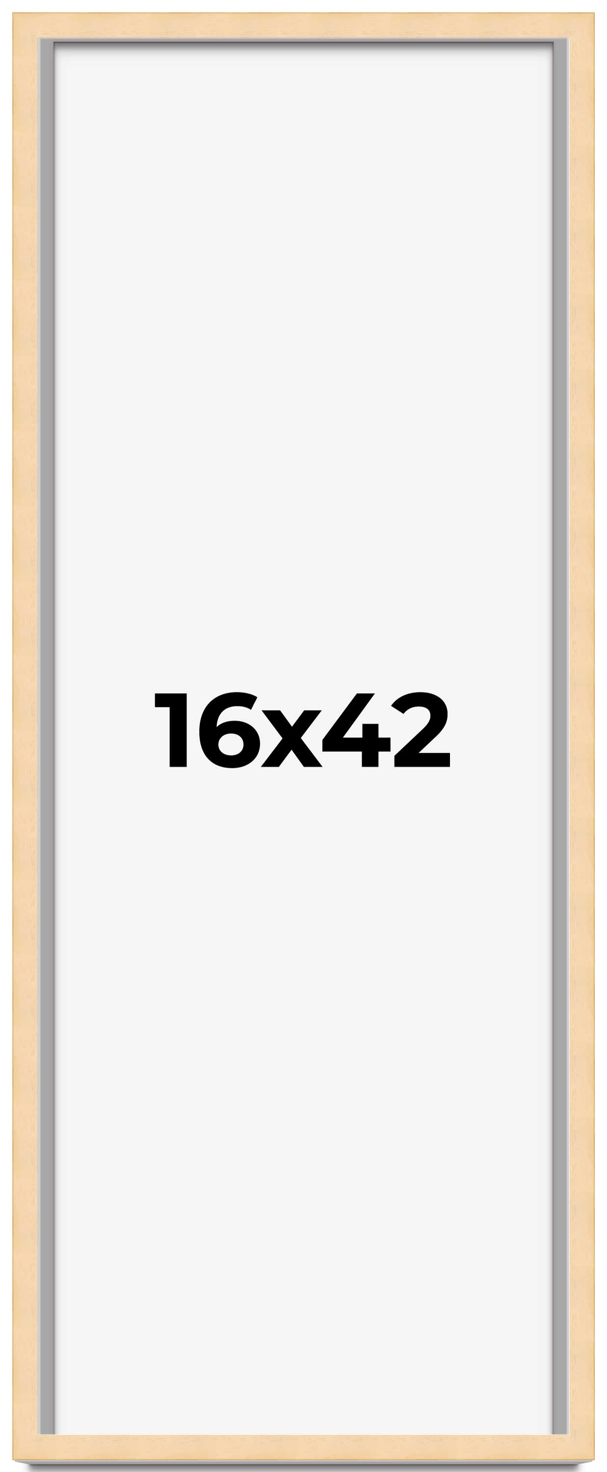 16x42 Frame Beige Real Wood Picture Frame Width 0.75 inches | Interior Frame Dep main product image