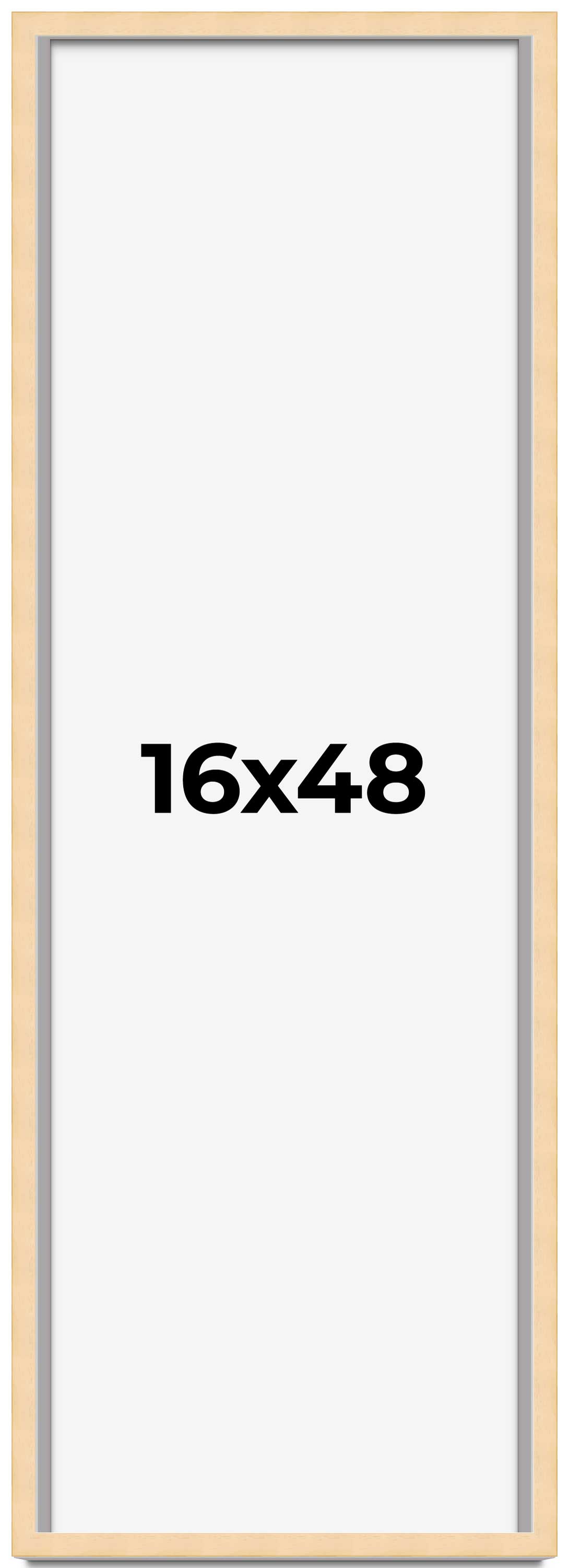 16x48 Frame Beige Real Wood Picture Frame Width 0.75 inches | Interior Frame Dep main product image