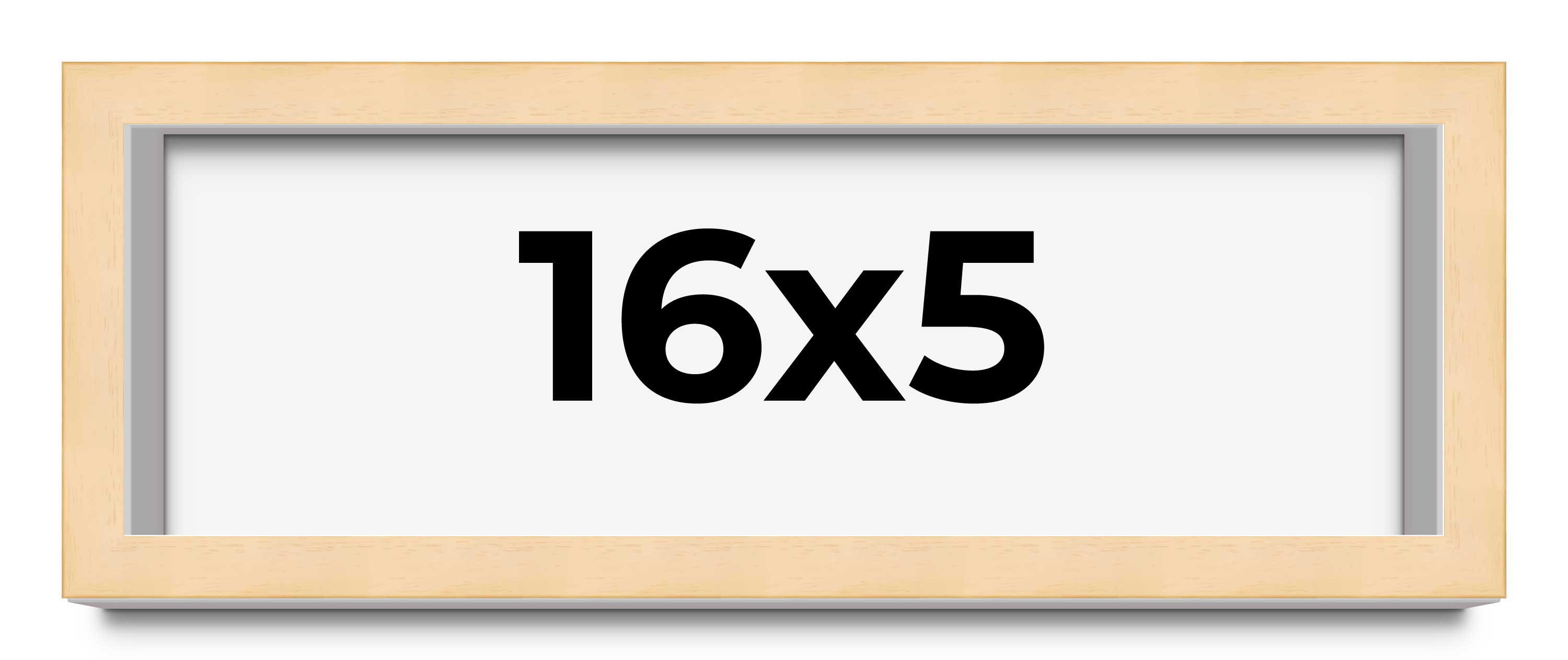 16x5 Frame Beige Real Wood Picture Frame Width 0.75 inches | Interior Frame Dept main product image