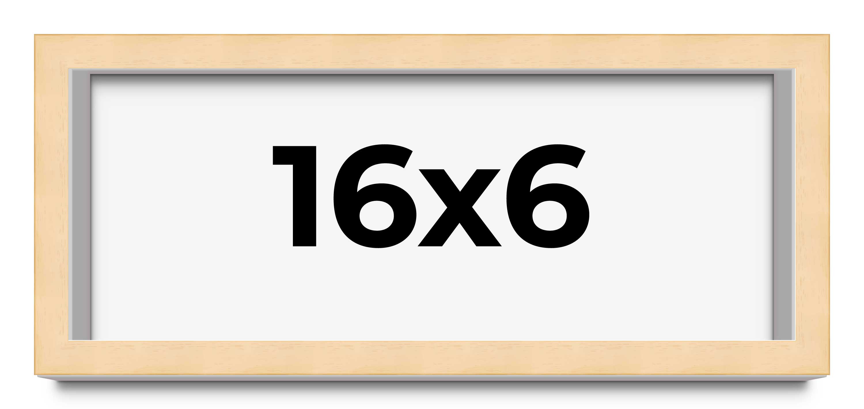 16x6 Frame Beige Real Wood Picture Frame Width 0.75 inches | Interior Frame Dept main product image
