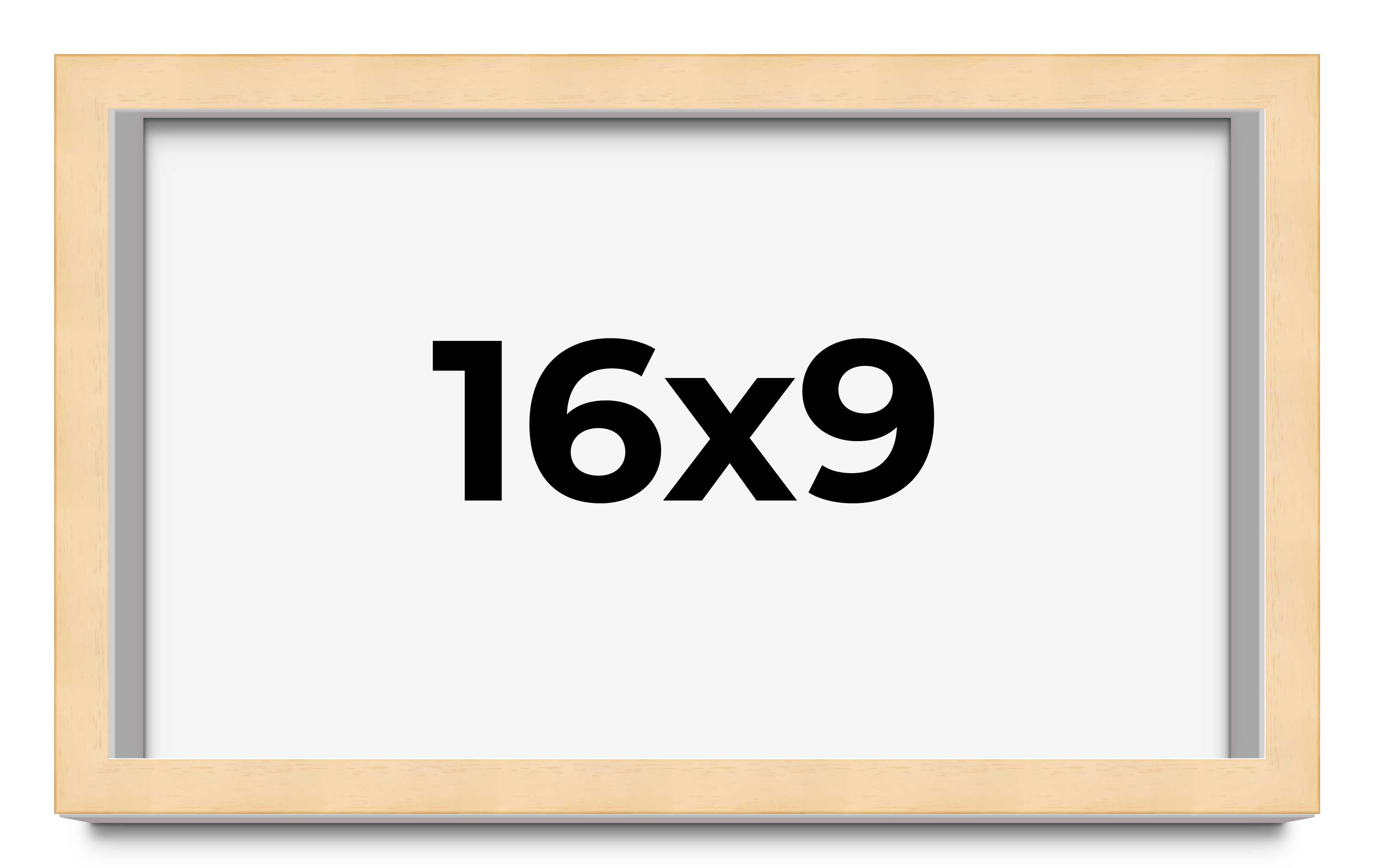16x9 Frame Beige Real Wood Picture Frame Width 0.75 inches | Interior Frame Dept main product image