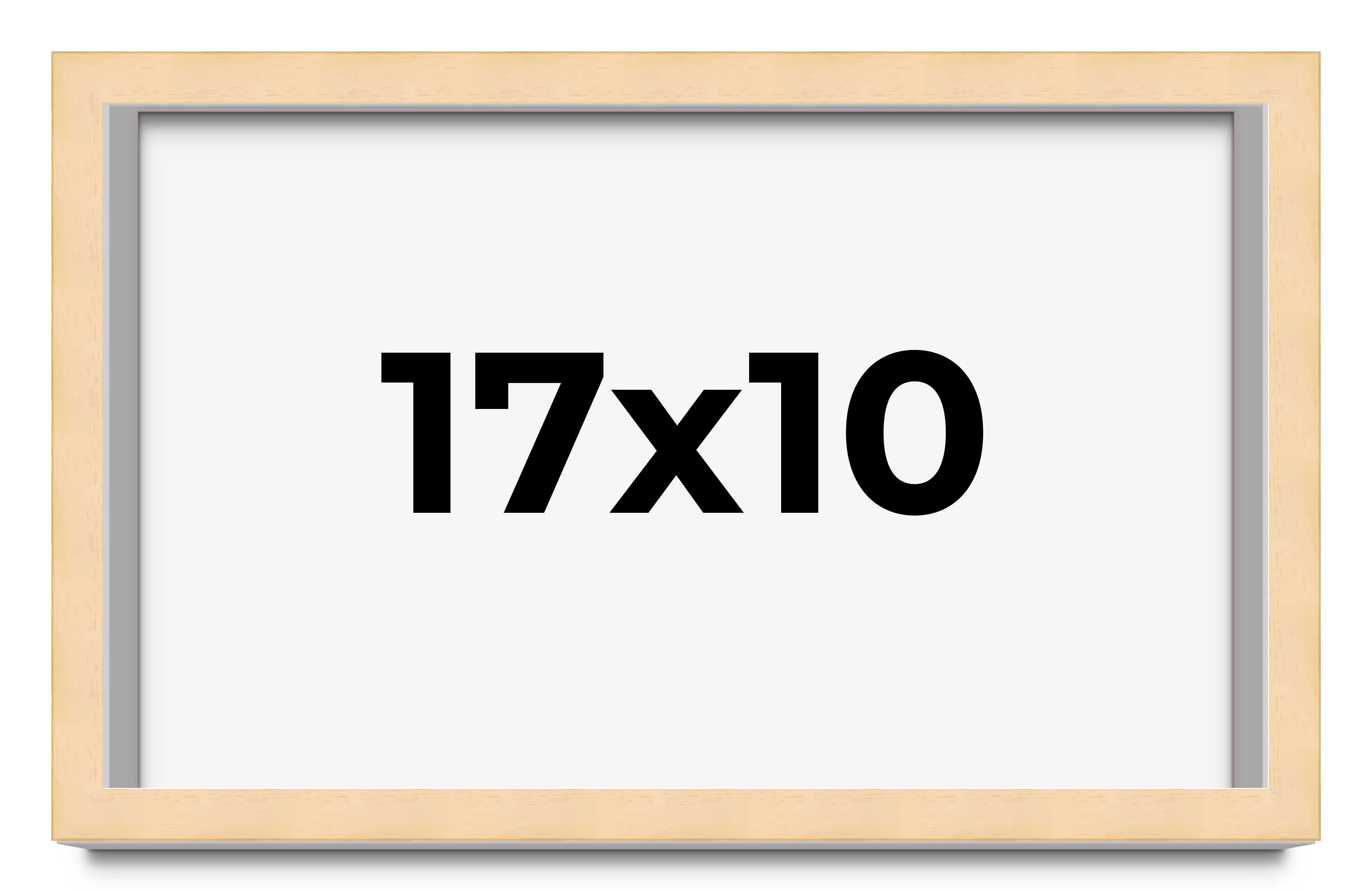 17x10 Frame Beige Real Wood Picture Frame Width 0.75 inches | Interior Frame Dep main product image