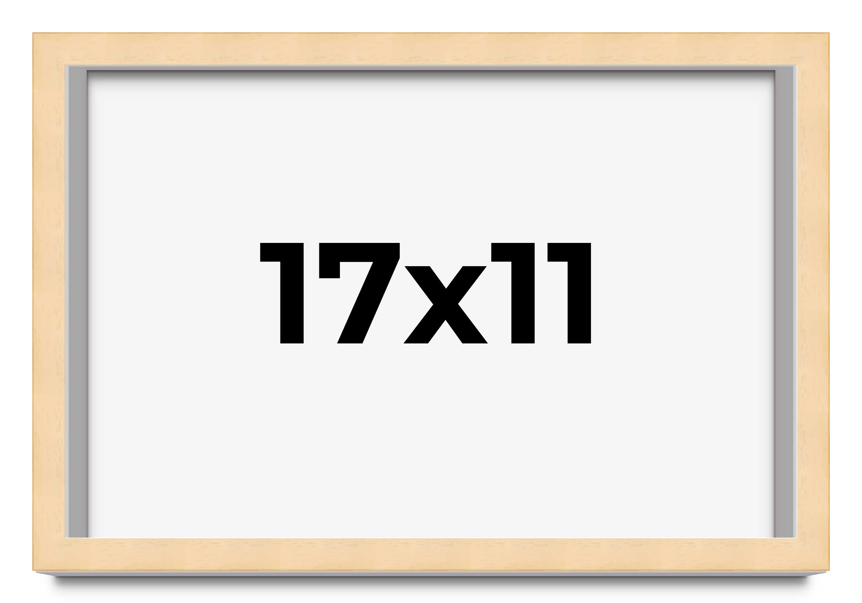17x11 Frame Beige Real Wood Picture Frame Width 0.75 inches | Interior Frame Dep main product image