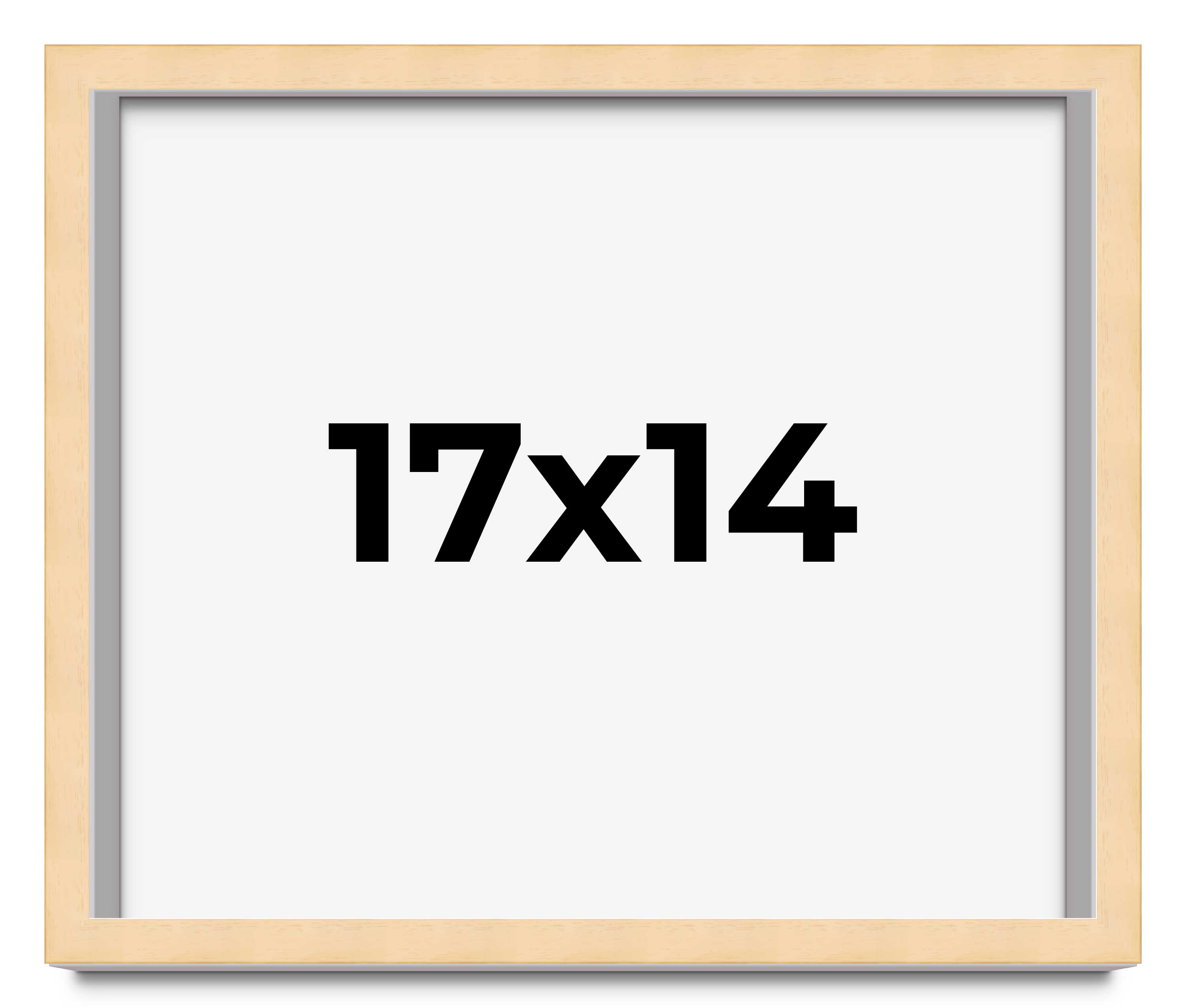 17×14 Frame Beige Real Wood Picture Frame Width 0.75 inches | Interior Frame Dep