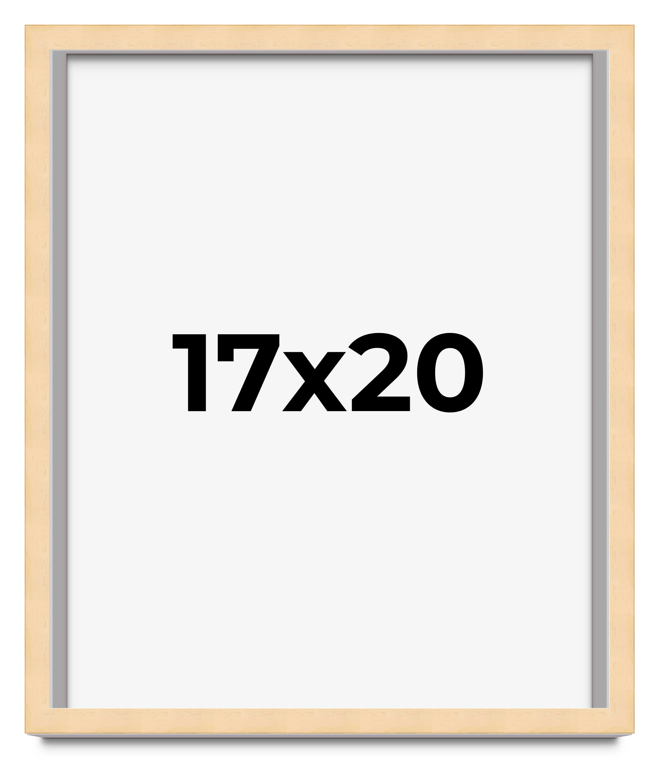 17x20 Frame Beige Real Wood Picture Frame Width 0.75 inches | Interior Frame Dep main product image
