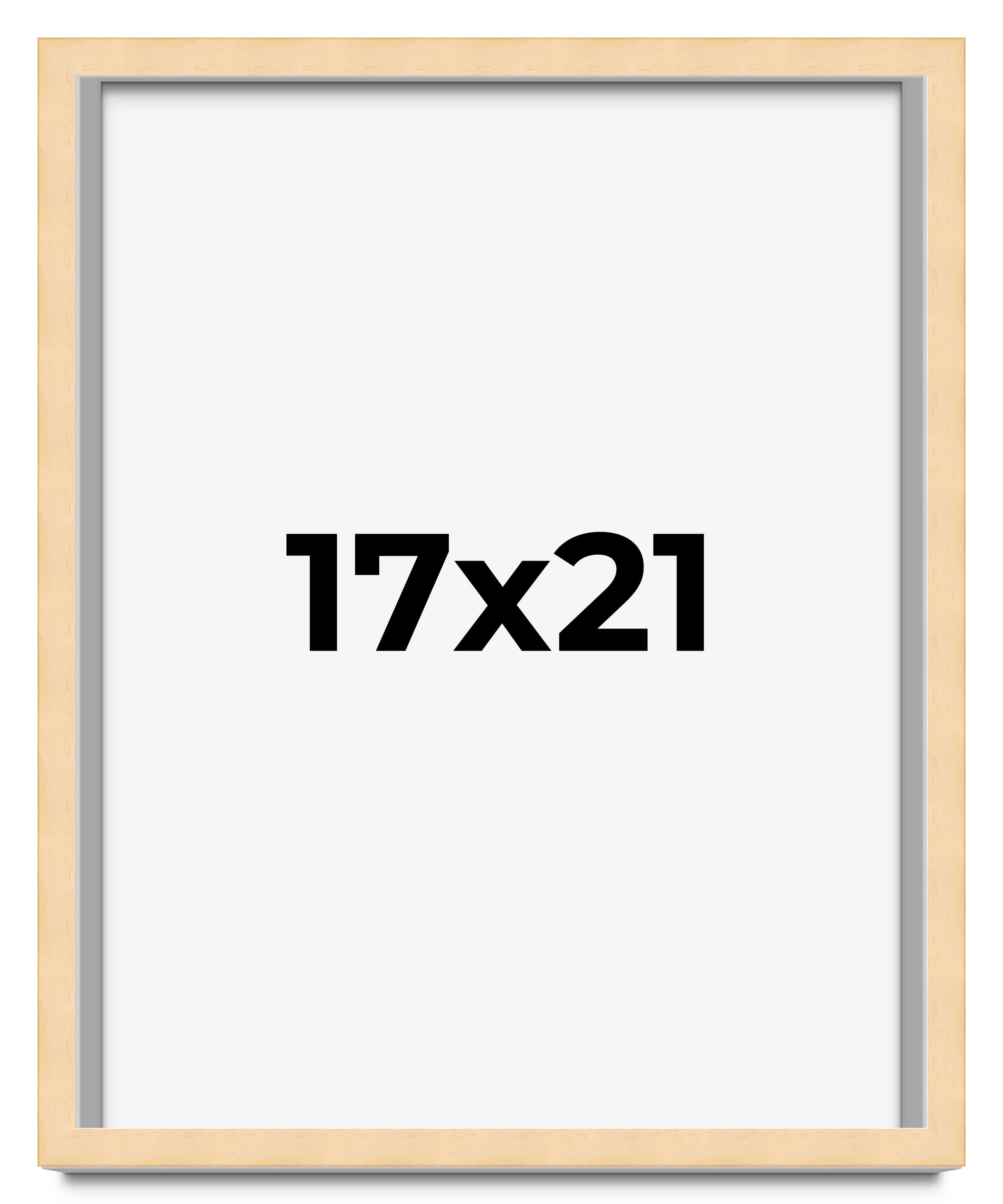 17x21 Frame Beige Real Wood Picture Frame Width 0.75 inches | Interior Frame Dep main product image
