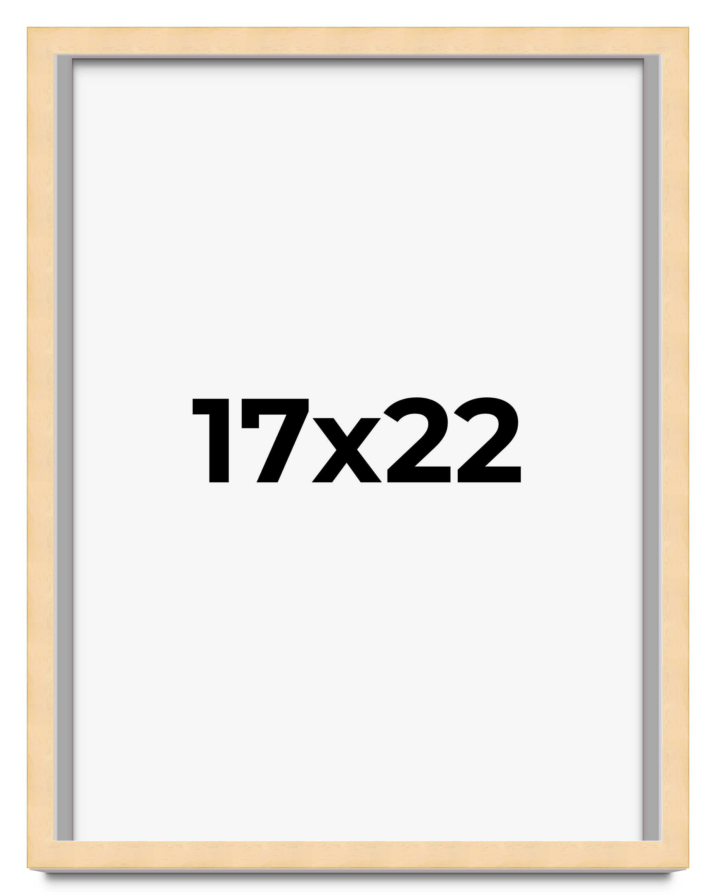 17×22 Frame Beige Real Wood Picture Frame Width 0.75 inches | Interior Frame Dep