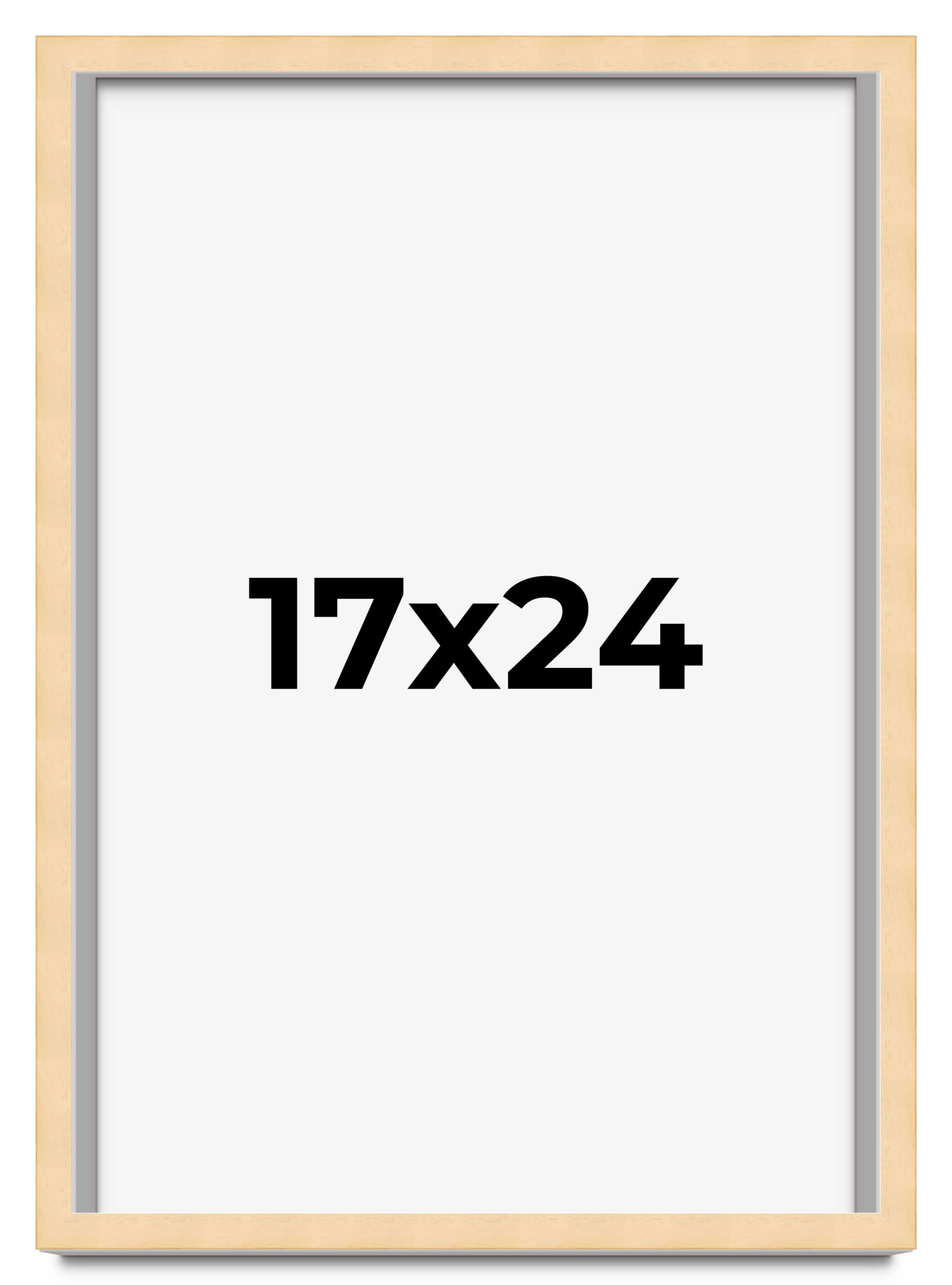 17×24 Frame Natural Brown Picture Frame Modern Photo Frame UV Acrylic, Acid Free