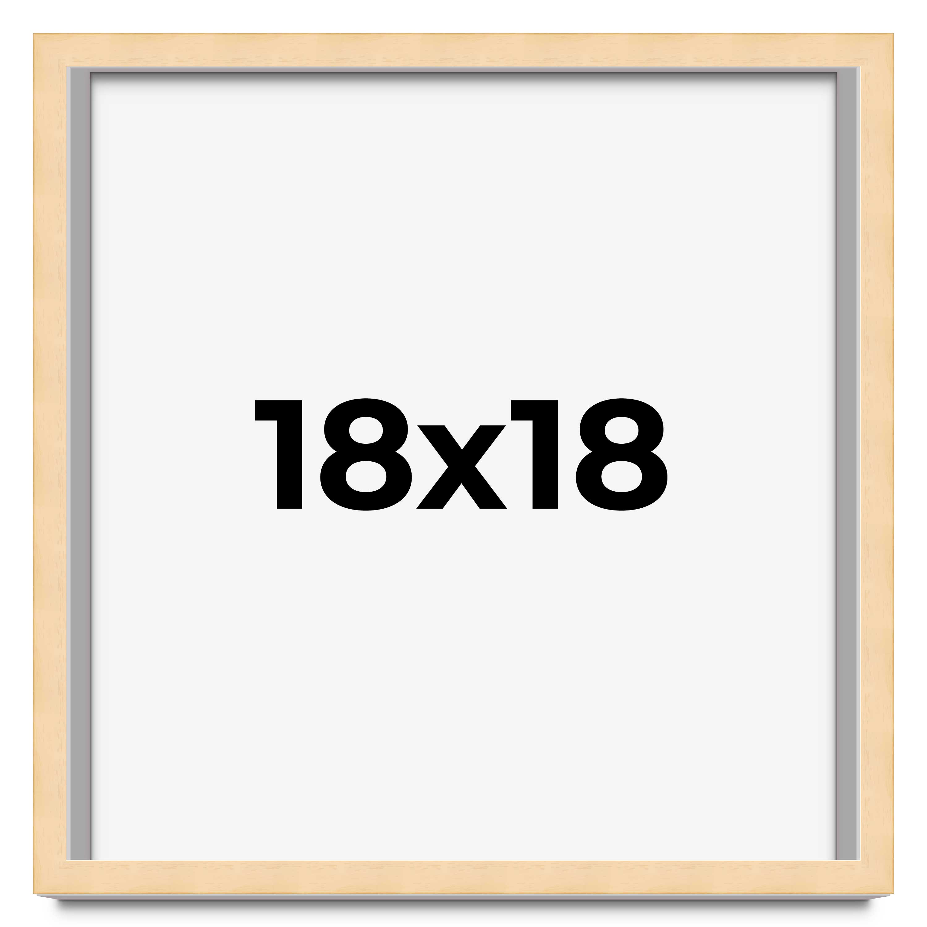 18x18 Frame Beige Real Wood Picture Frame Width 0.75 inches | Interior Frame Dep