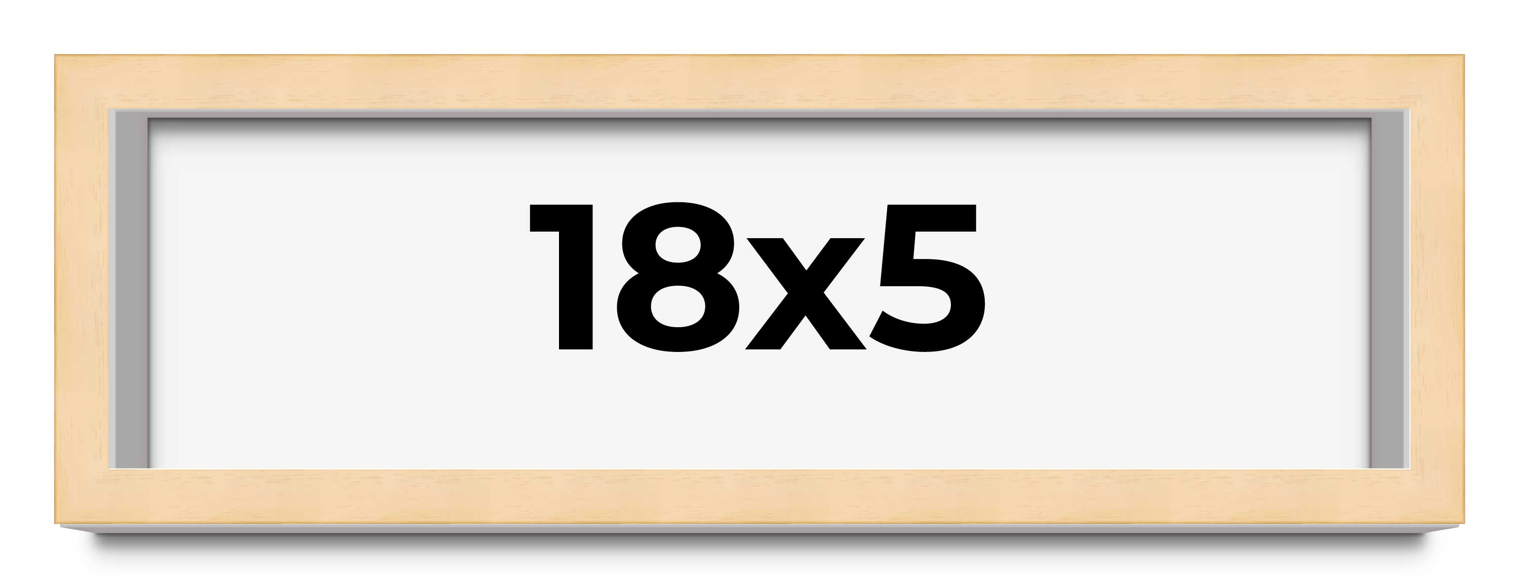 18x5 Frame Beige Real Wood Picture Frame Width 0.75 inches | Interior Frame Dept main product image