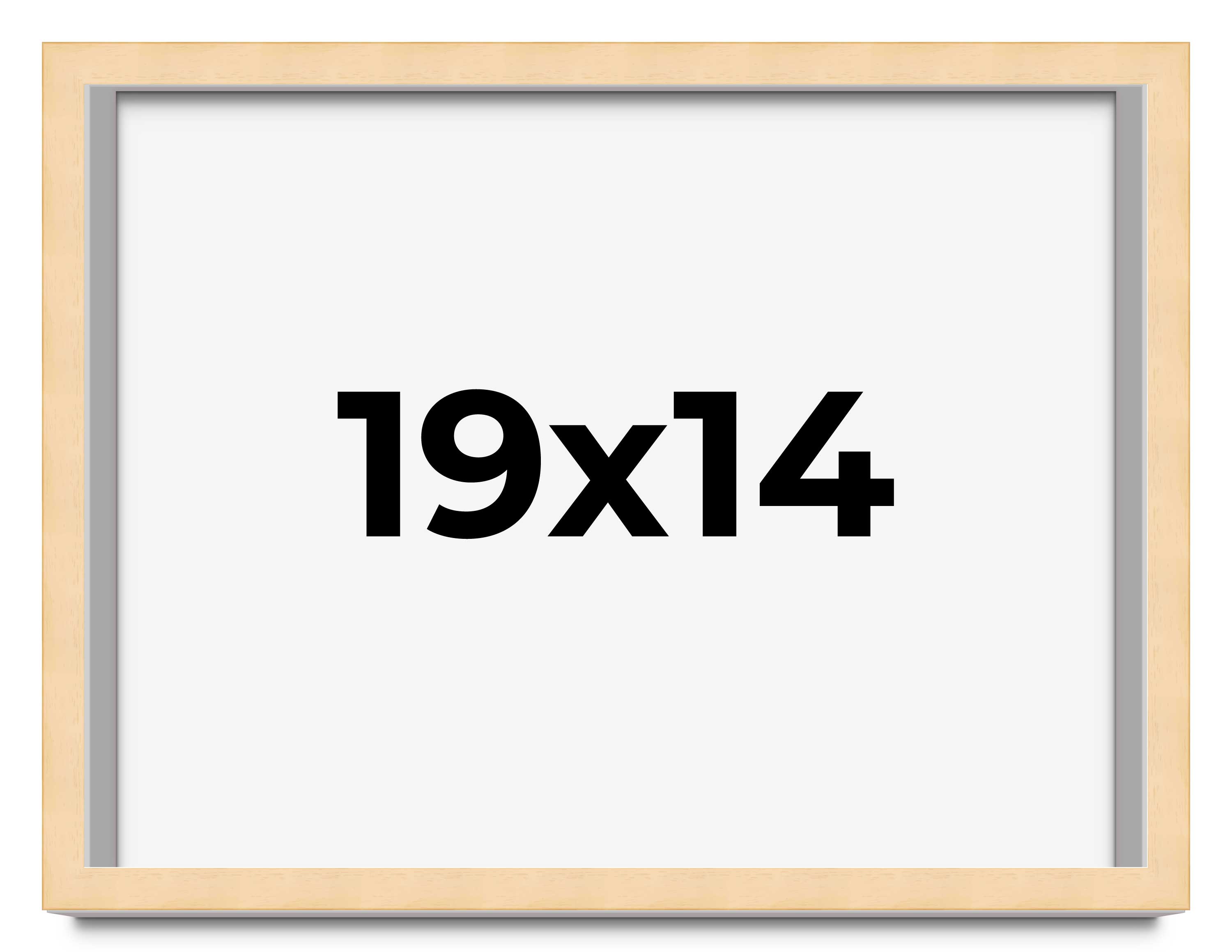 19x14 Frame Beige Real Wood Picture Frame Width 0.75 inches | Interior Frame Dep main product image