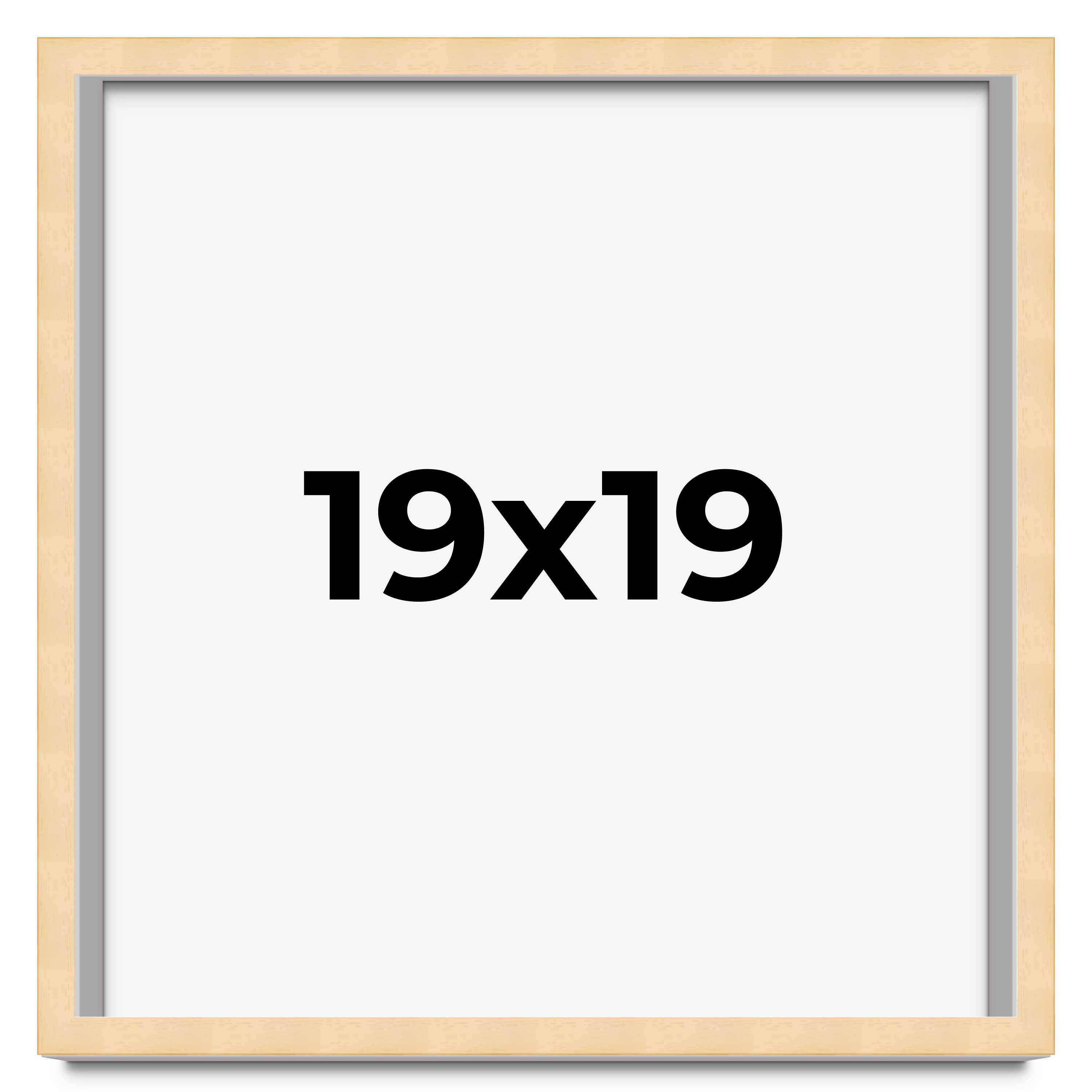 19x19 Frame Beige Real Wood Picture Frame Width 0.75 inches | Interior Frame Dep main product image